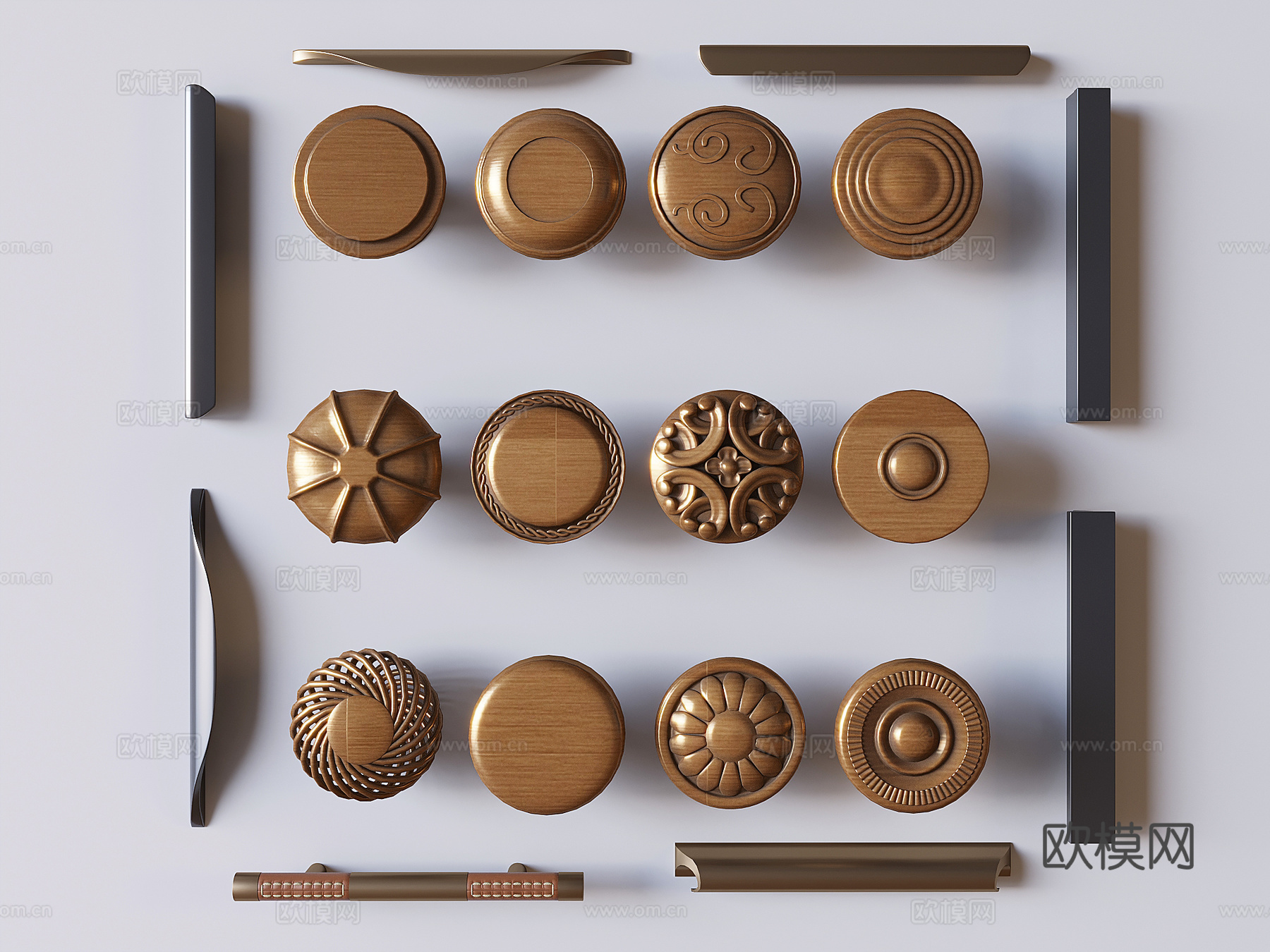 柜门拉手 门把手 抽屉拉手3d模型下载
