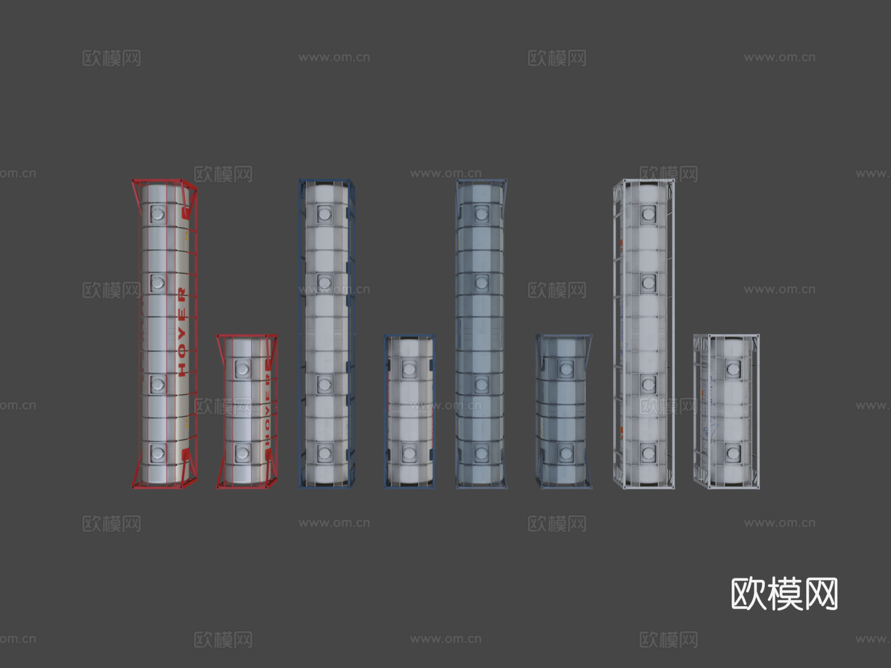 工业设备 罐式集装箱3d模型