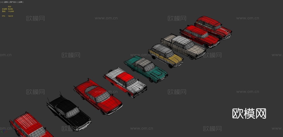 经典尾鳍汽车3d模型下载(渲染图4)