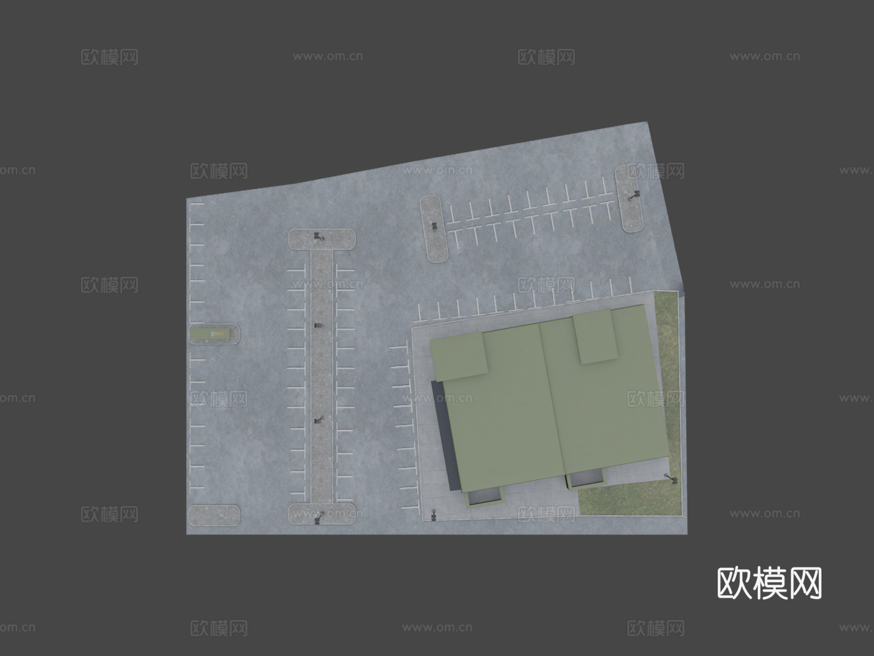 户外停车场3d模型