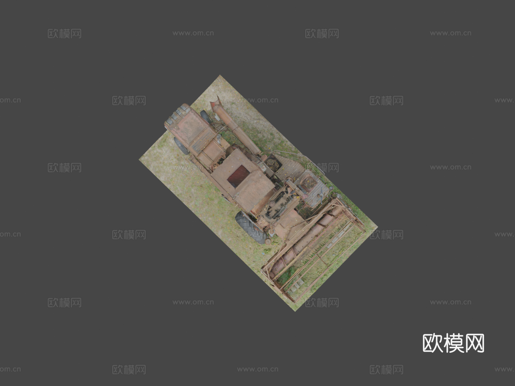 挖掘机 收割机3d模型下载（渲染图7）