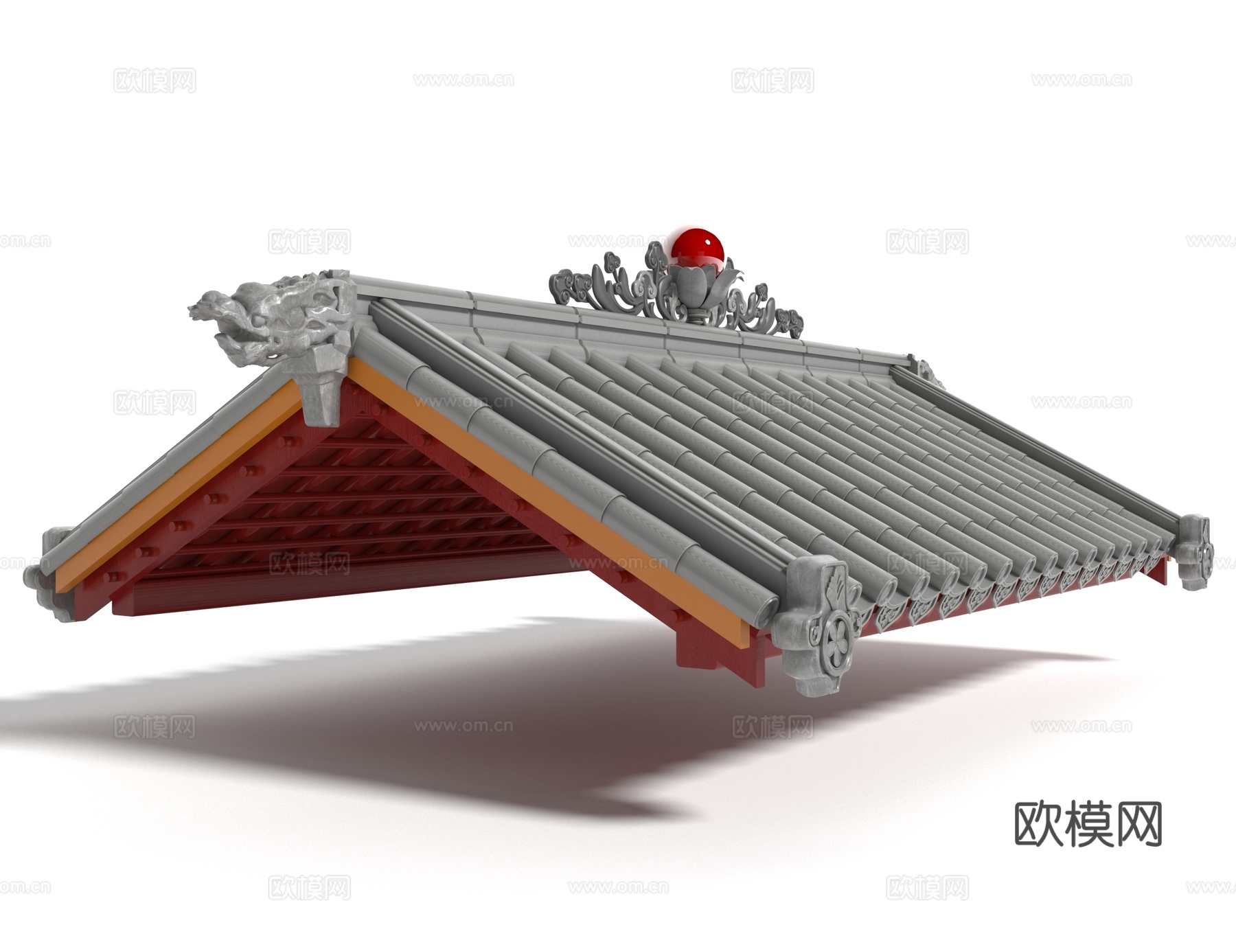 新中式屋檐 屋顶 房檐3d模型下载