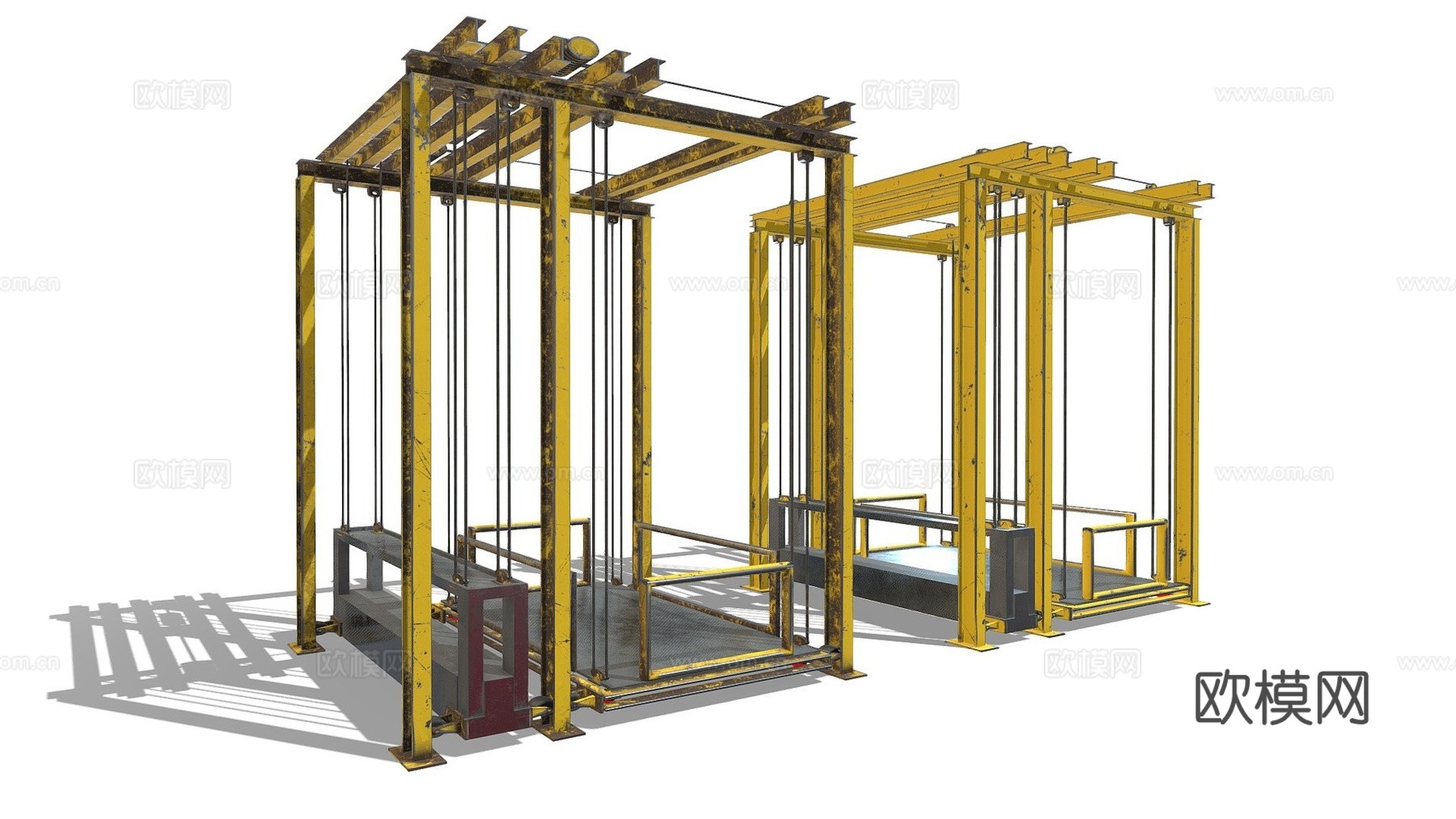 工业设备 升降机3d模型下载（渲染图1）