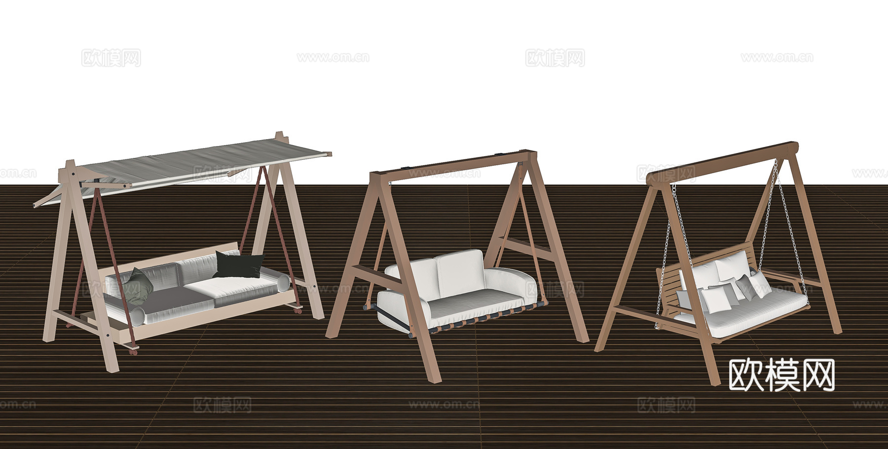 户外秋千椅su模型下载（渲染图1）