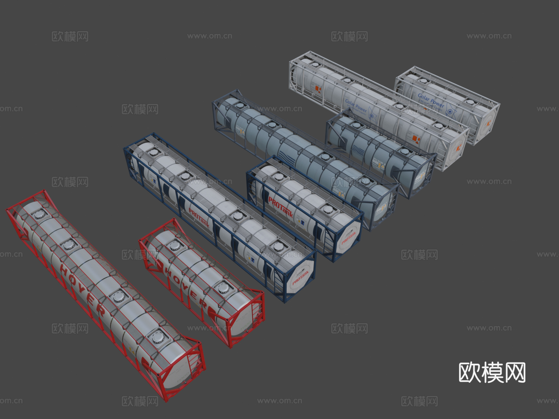 工业设备 罐式集装箱3d模型