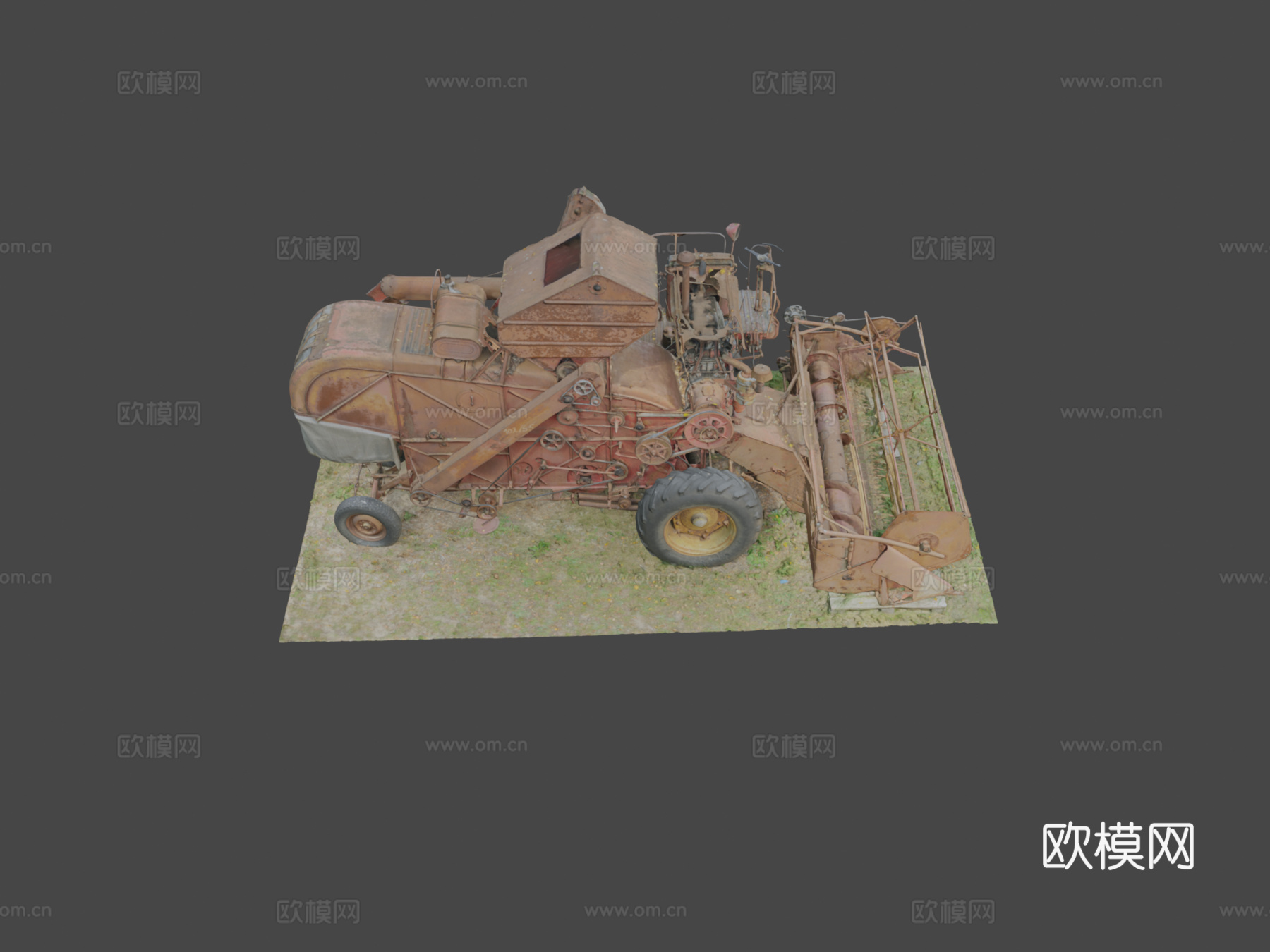 挖掘机 收割机3d模型下载（渲染图8）