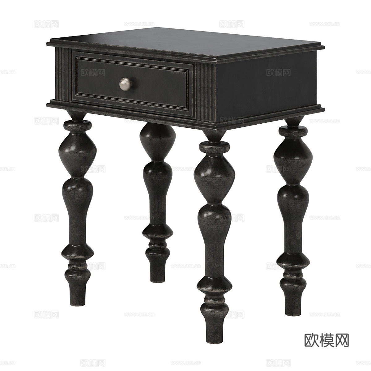 中古风床头柜免费3d模型下载