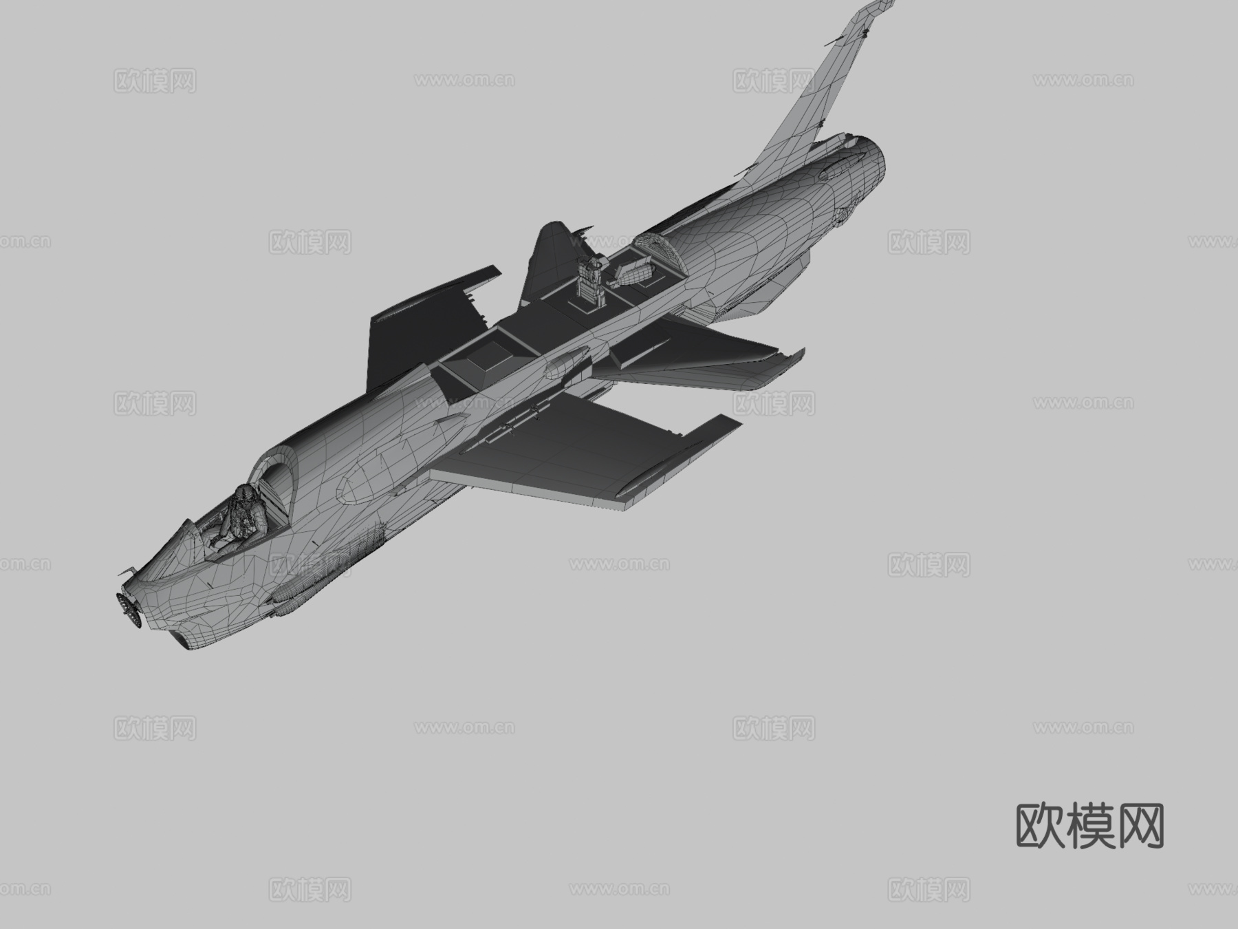 喷气式战斗机3d模型下载（渲染图3）