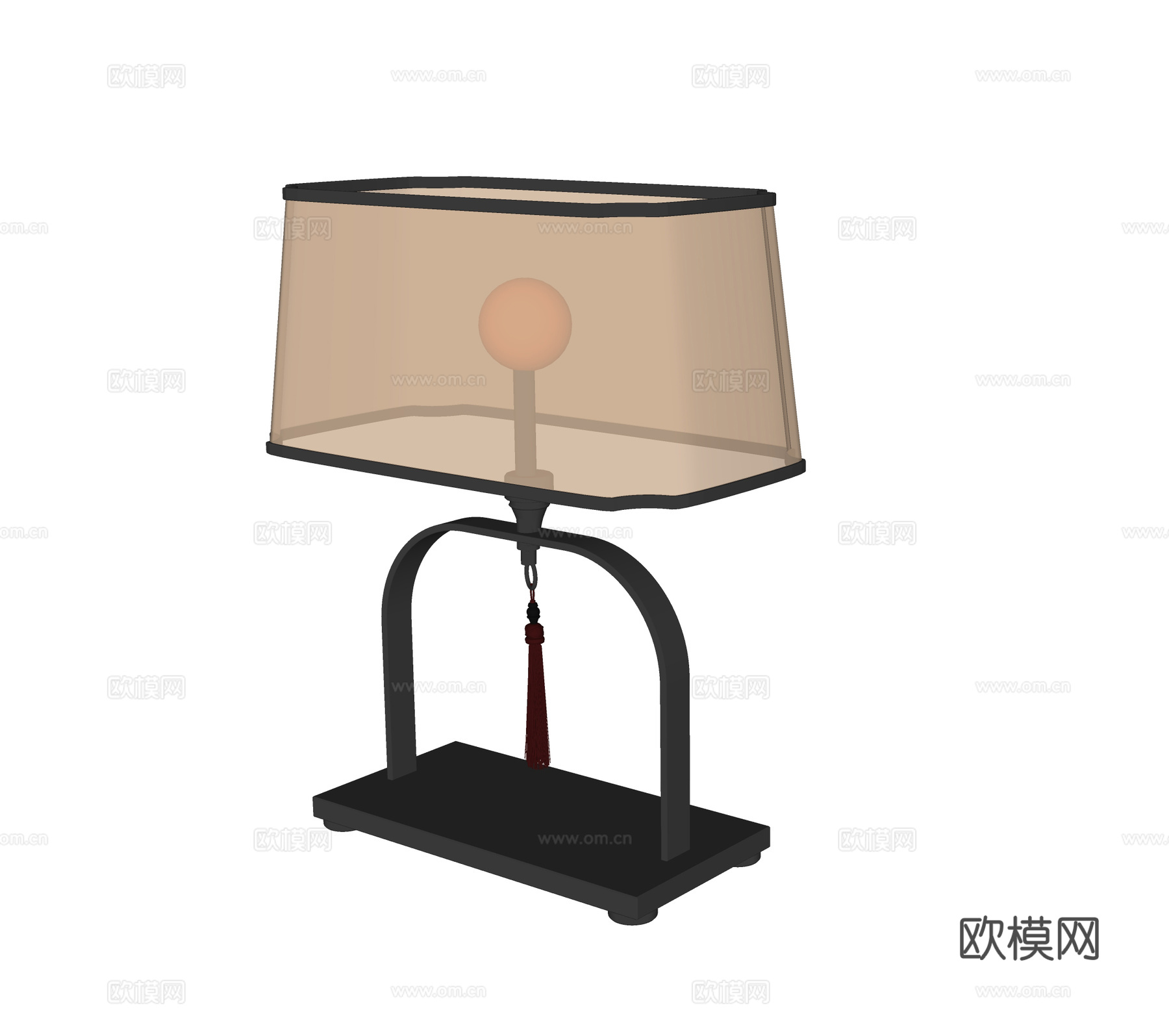 新中式台灯su模型下载（渲染图1）