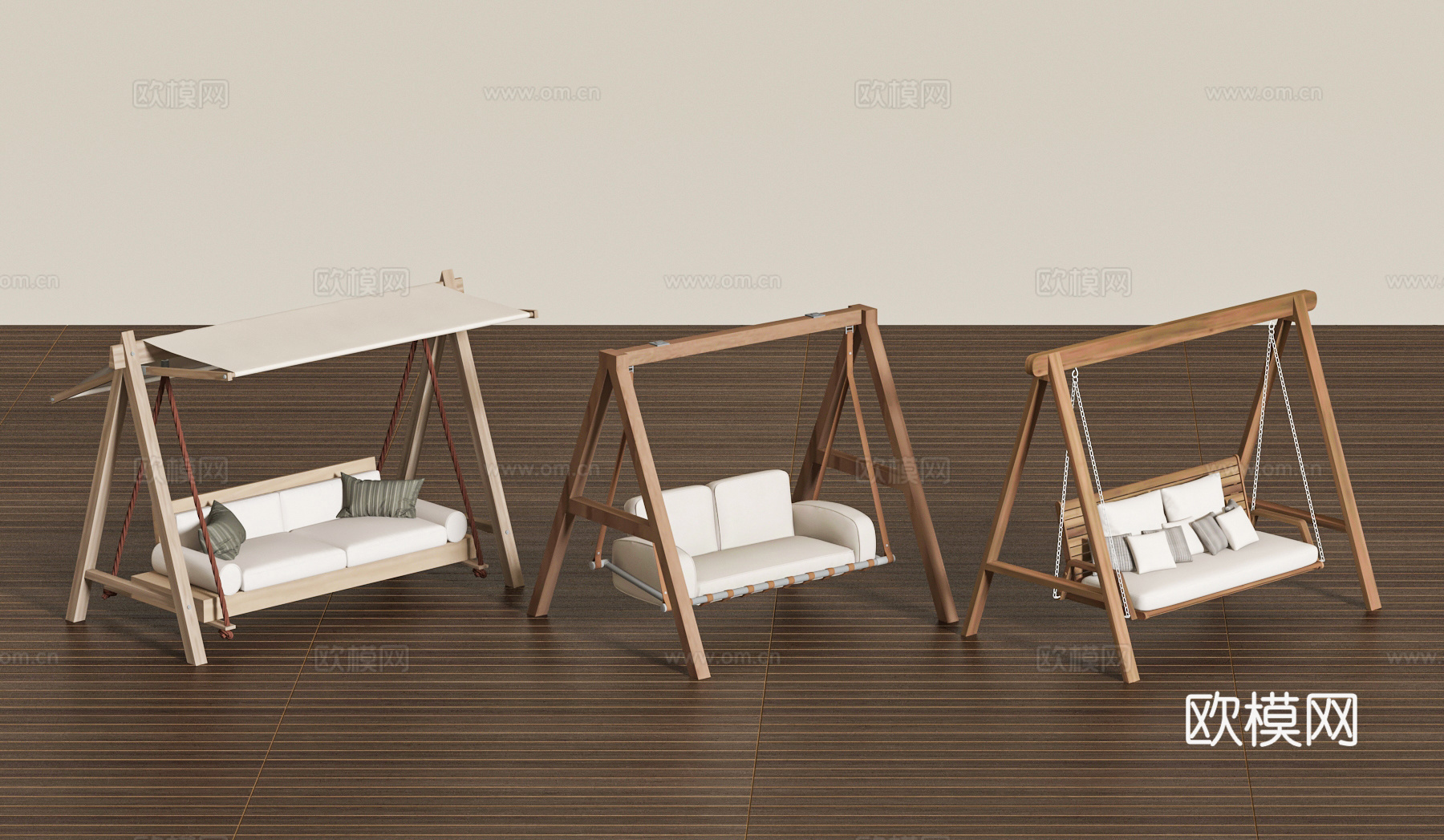 户外秋千椅su模型下载（渲染图2）