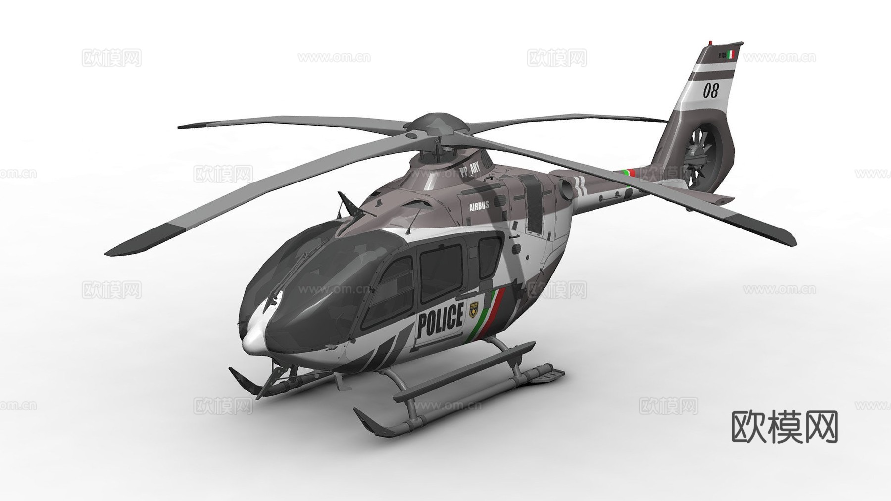 飞机 直升机3d模型下载（渲染图1）