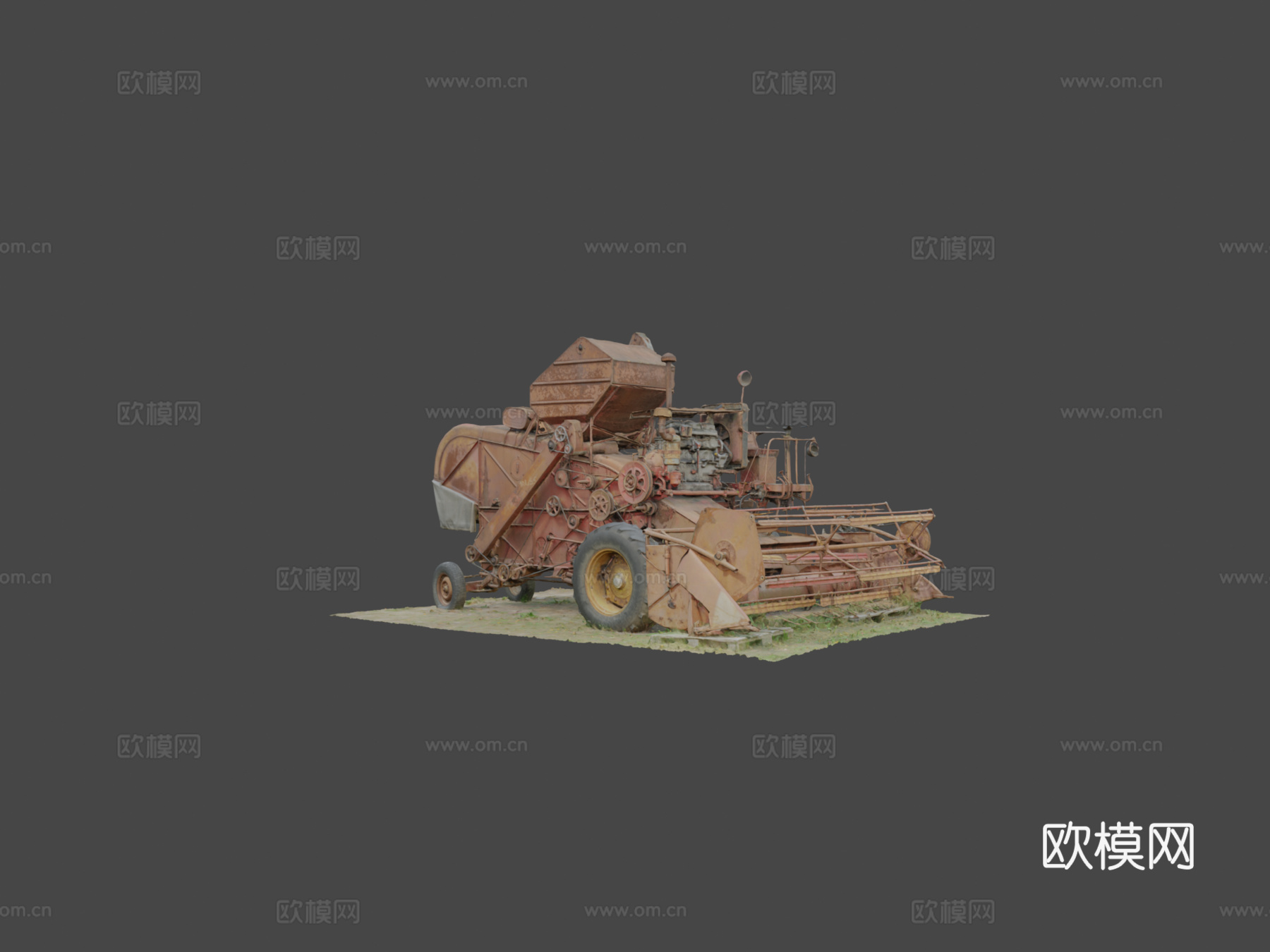 挖掘机 收割机3d模型下载（渲染图6）