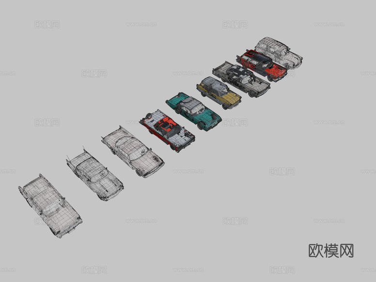 经典尾鳍汽车3d模型下载(渲染图2)