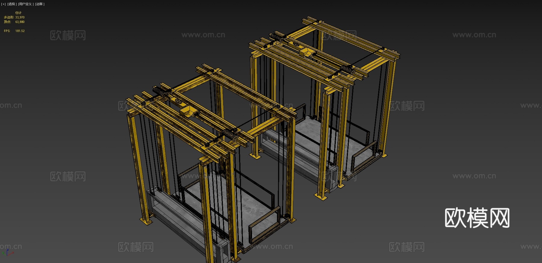 工业设备 升降机3d模型下载（渲染图4）