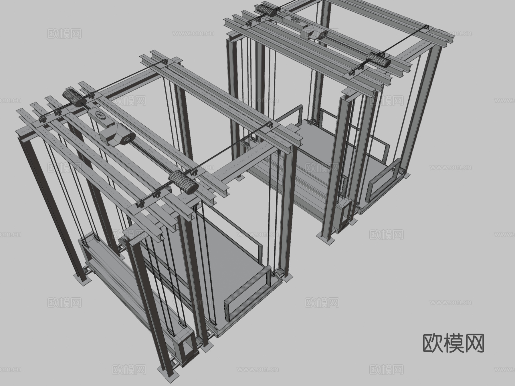 工业设备 升降机3d模型下载（渲染图2）