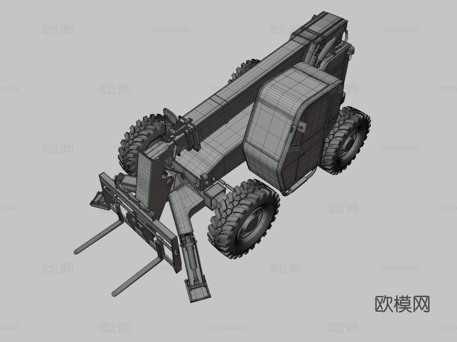 伸缩臂叉装机 装载车3d模型