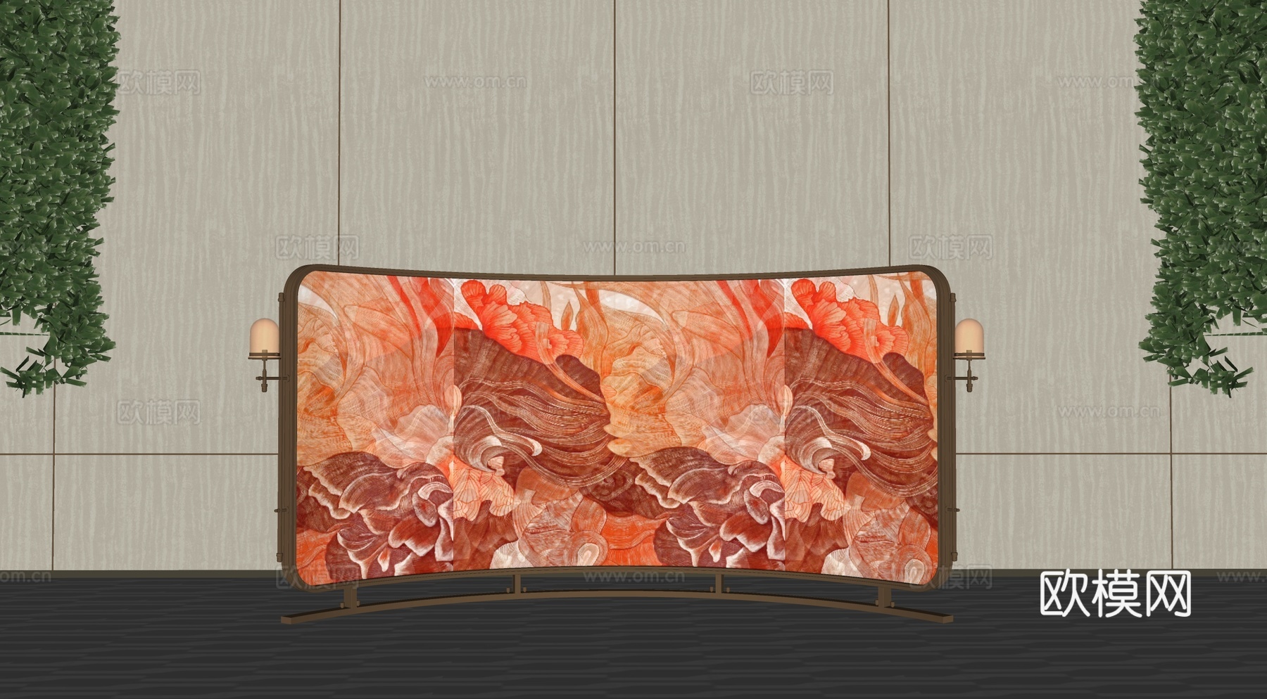 CCD 米洛提意式屏风隔断su模型下载（渲染图1）