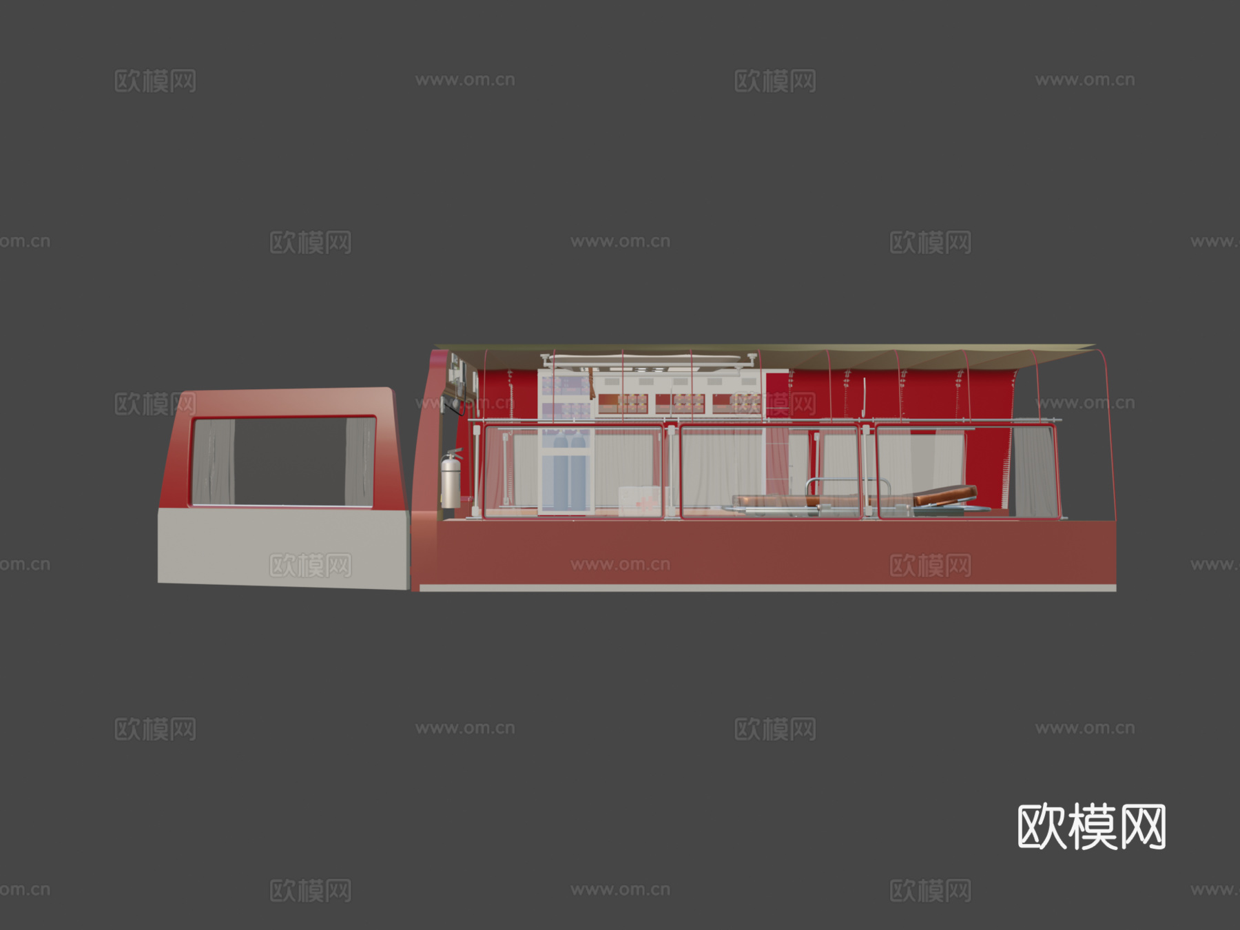 救护车有内饰3d模型
