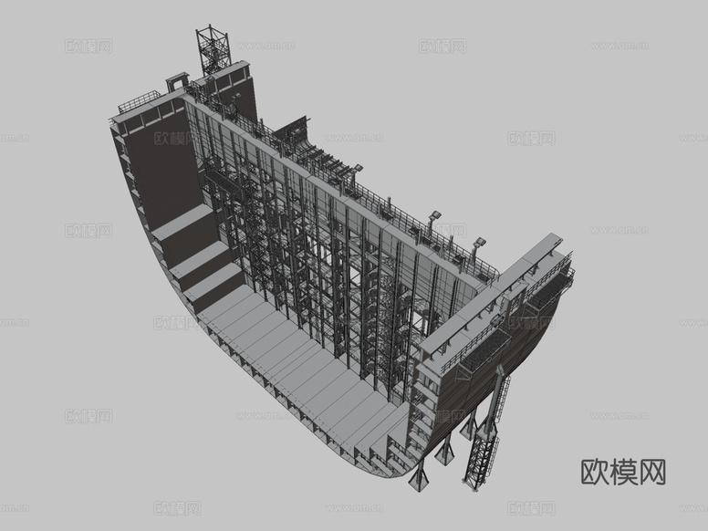 集装箱船部分3d模型下载(渲染图3)
