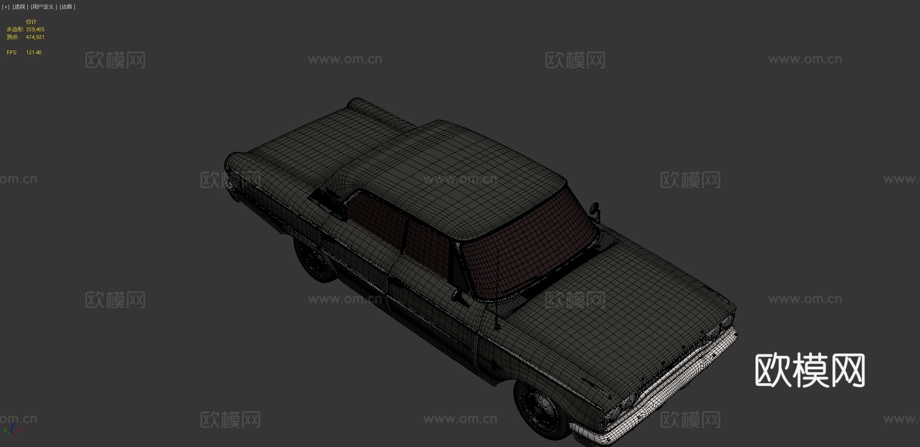 福特银河黑色汽车3d模型