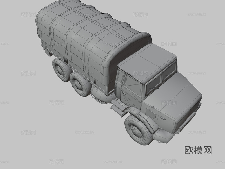 军用汽车 卡车3d模型下载(渲染图3)