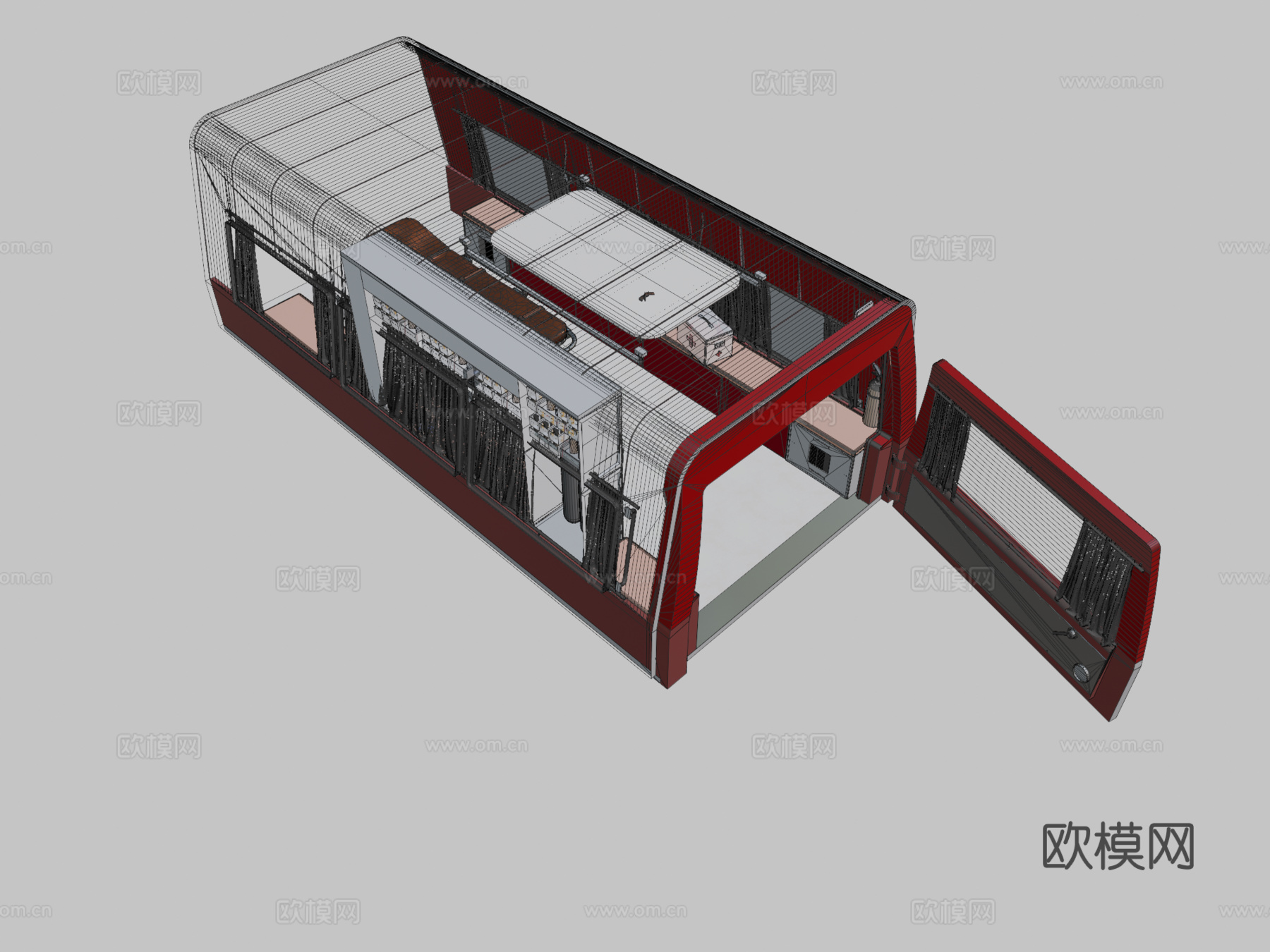 救护车有内饰3d模型