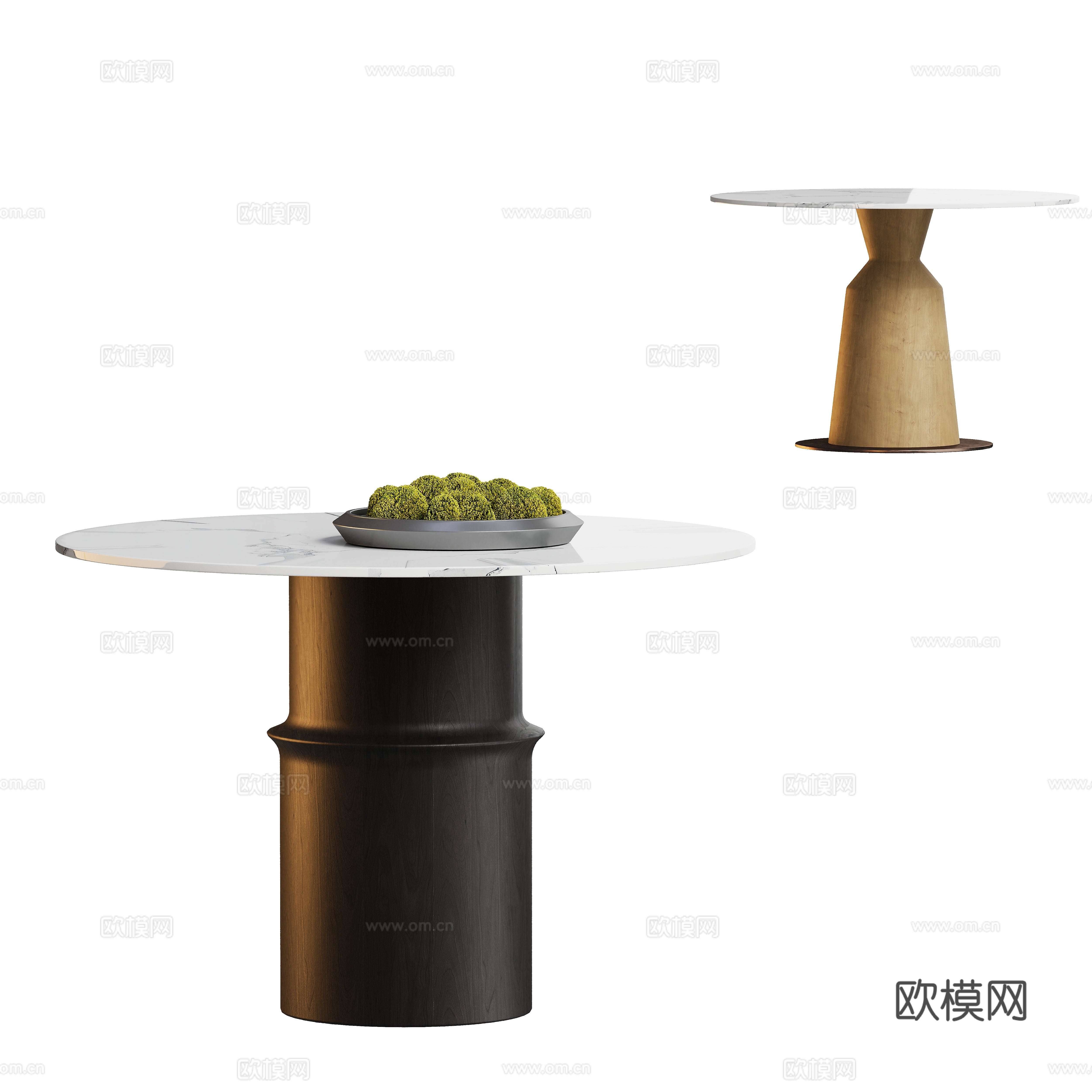现代圆形边几 角几su模型