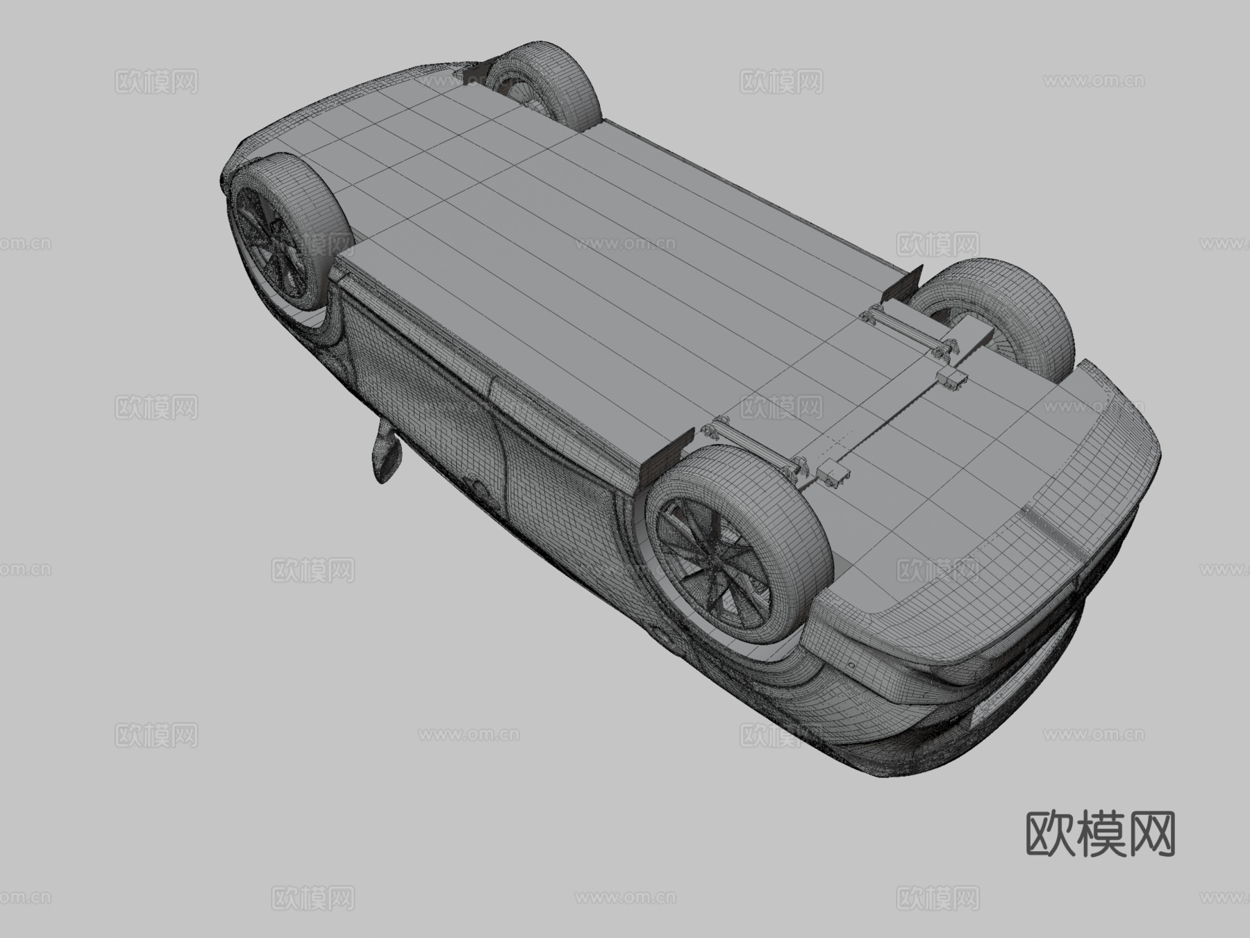 蓝色汽车 轿车 机动车3d模型