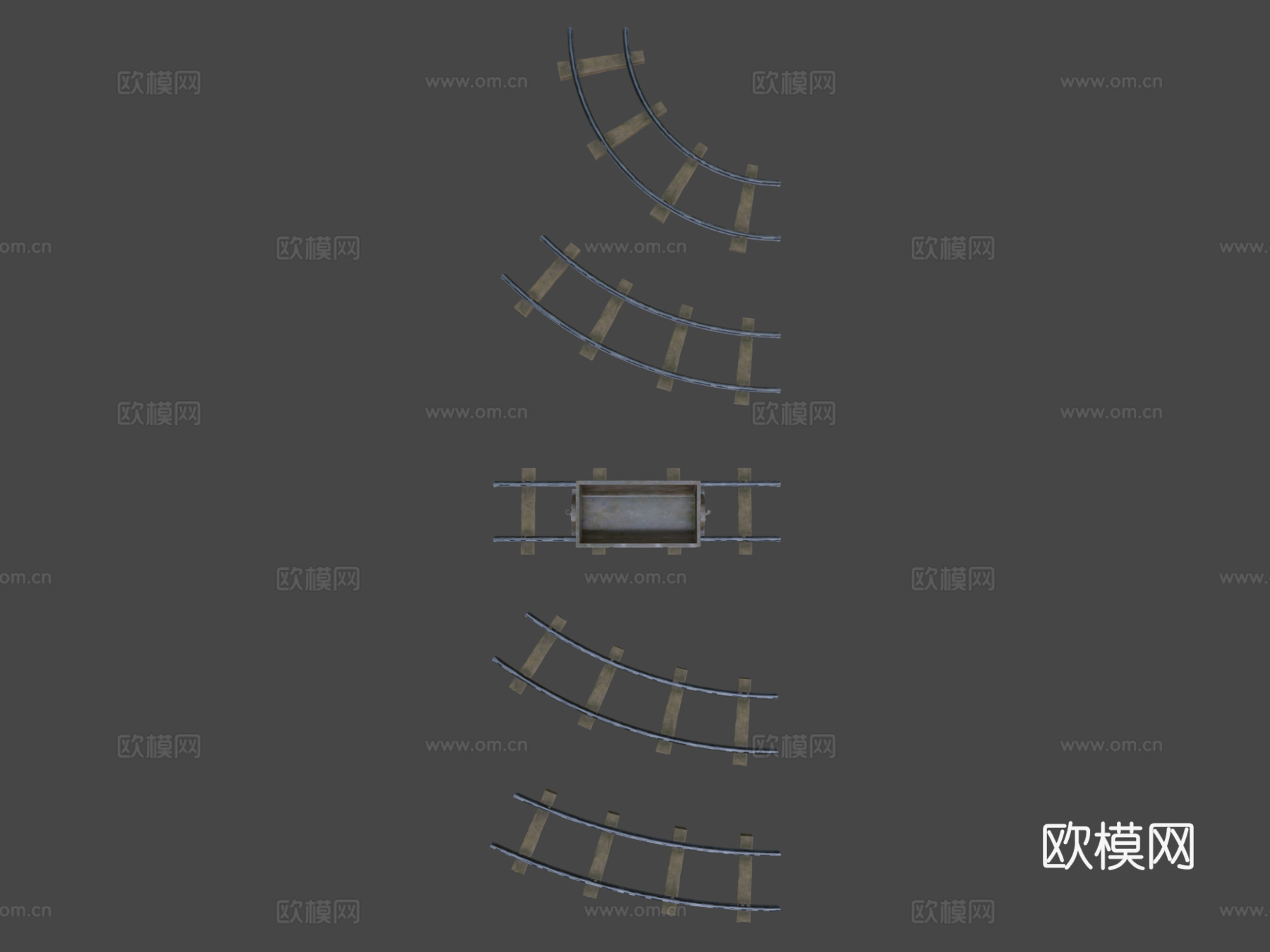 矿车 轨道3d模型