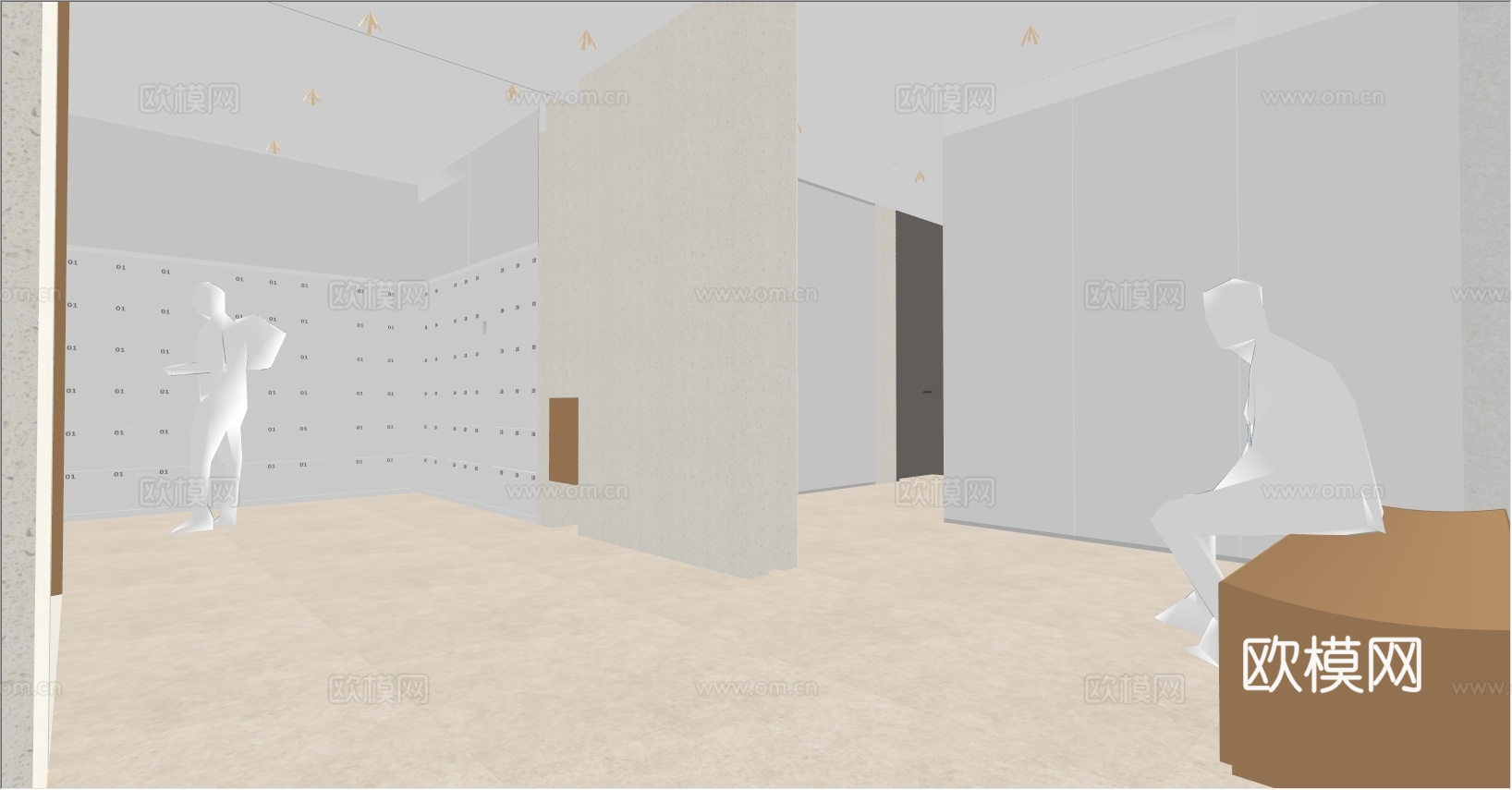 汽车品牌销售展厅 卫生间 母婴室su模型下载（渲染图8）