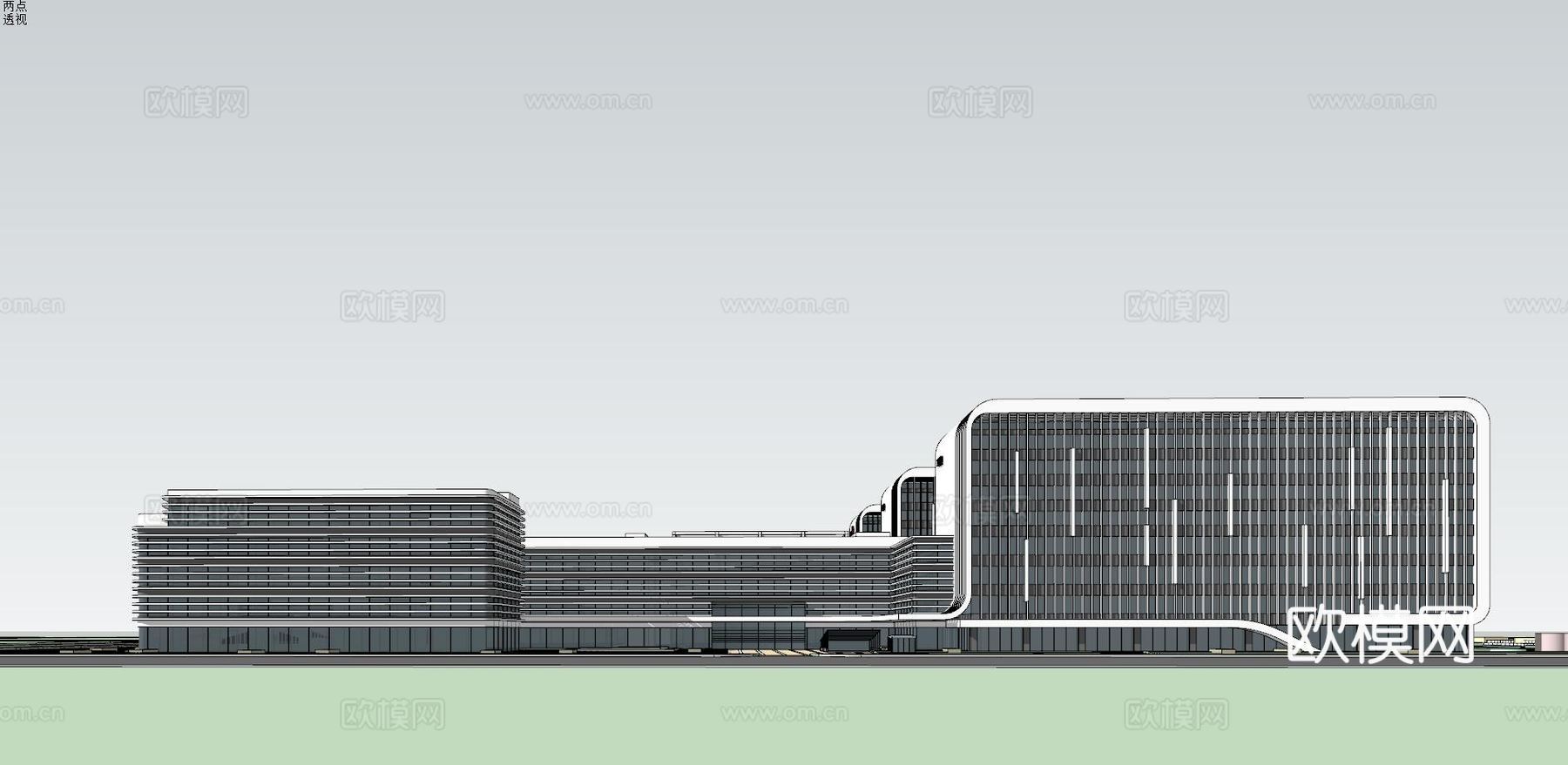 现代综合医院 医疗建筑su模型