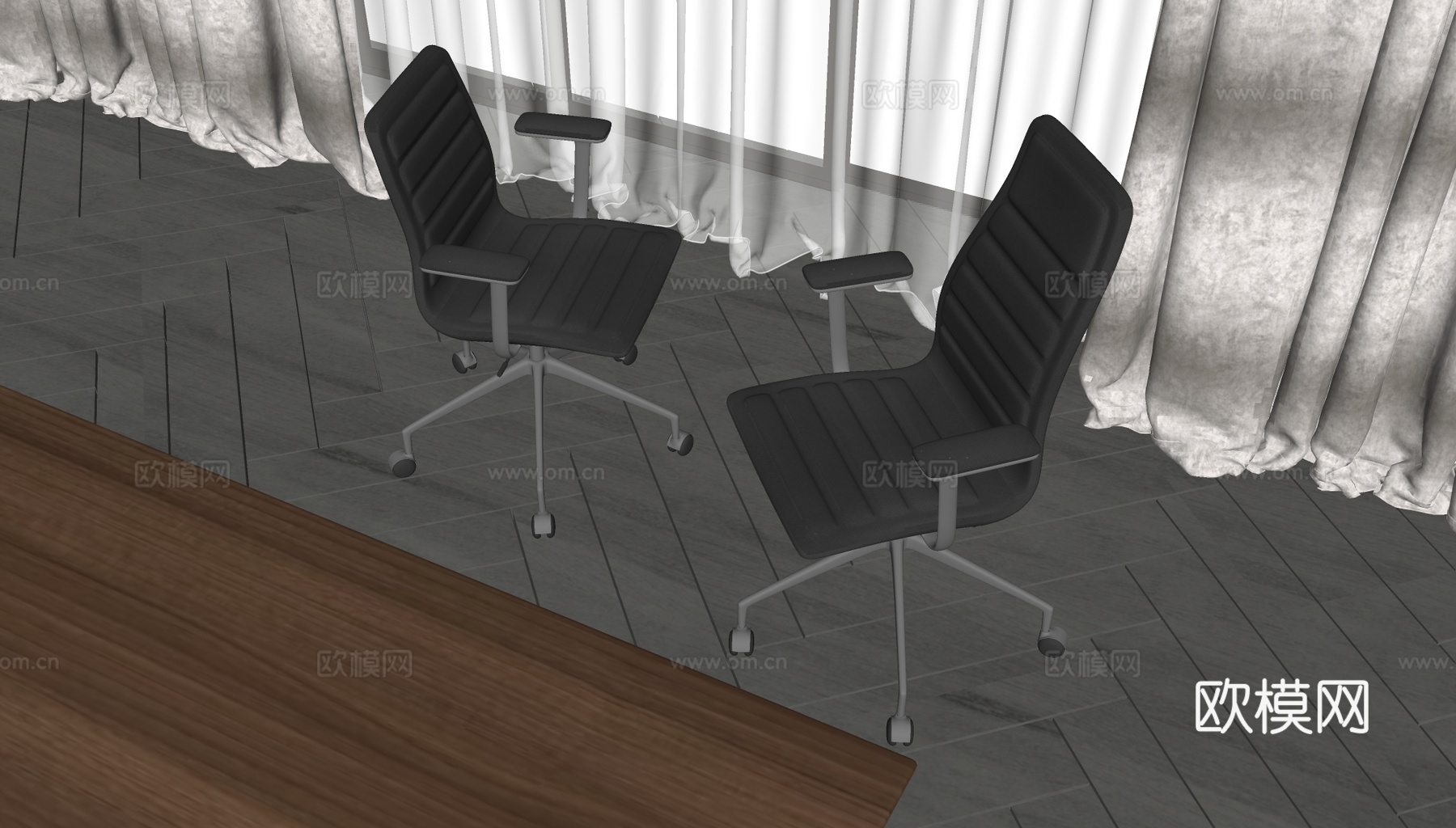 现代办公椅su模型下载（渲染图1）