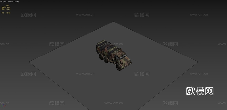 军用汽车 卡车3d模型下载(渲染图4)