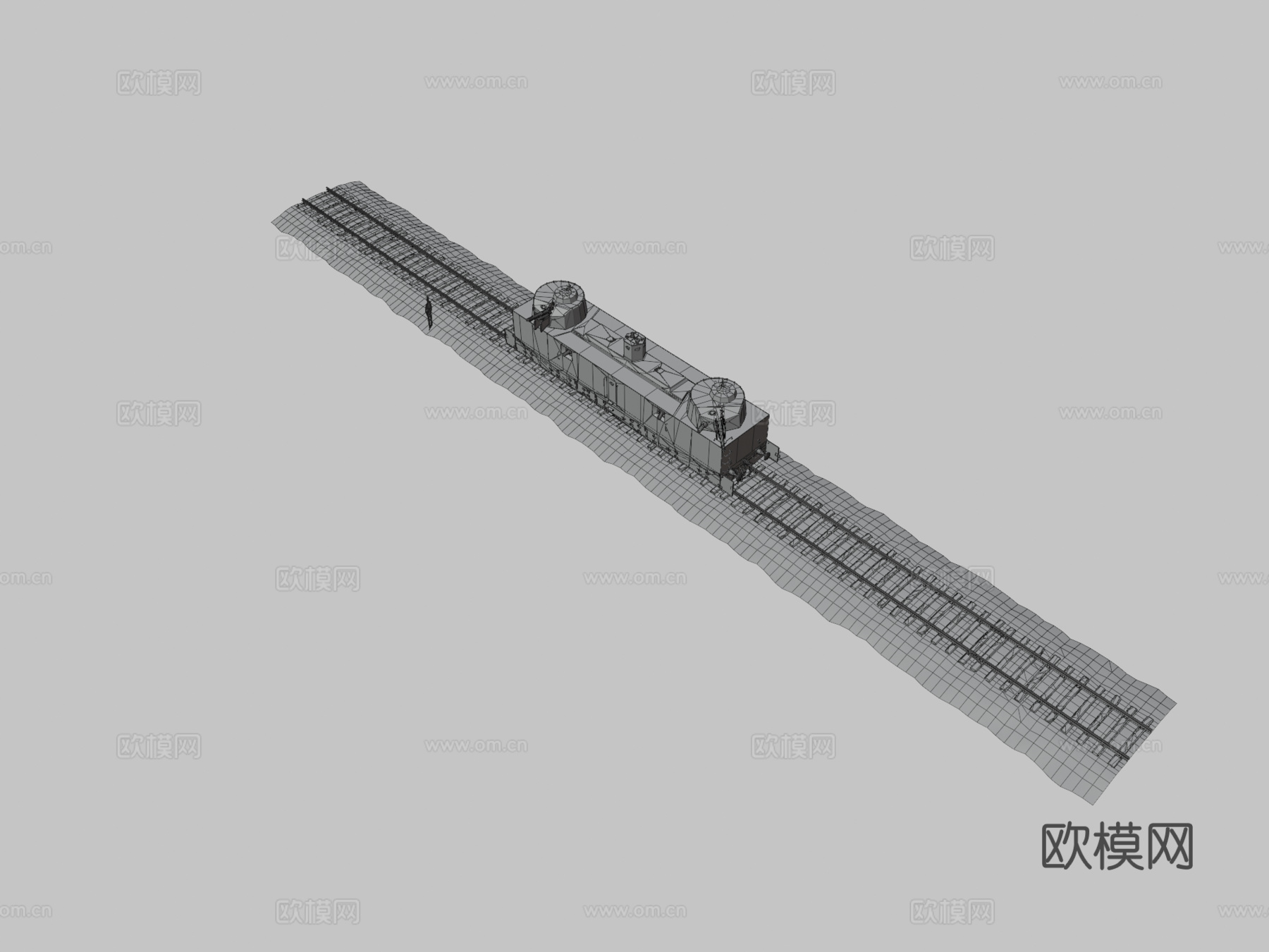 轨道车 炮车 装甲车3d模型