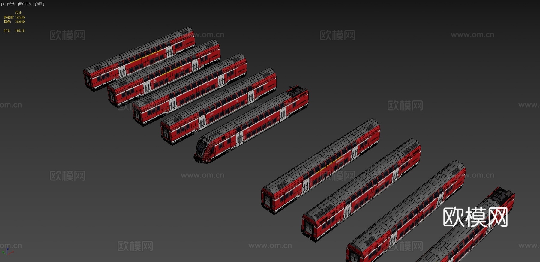 地铁 城轨 城际列车3d模型