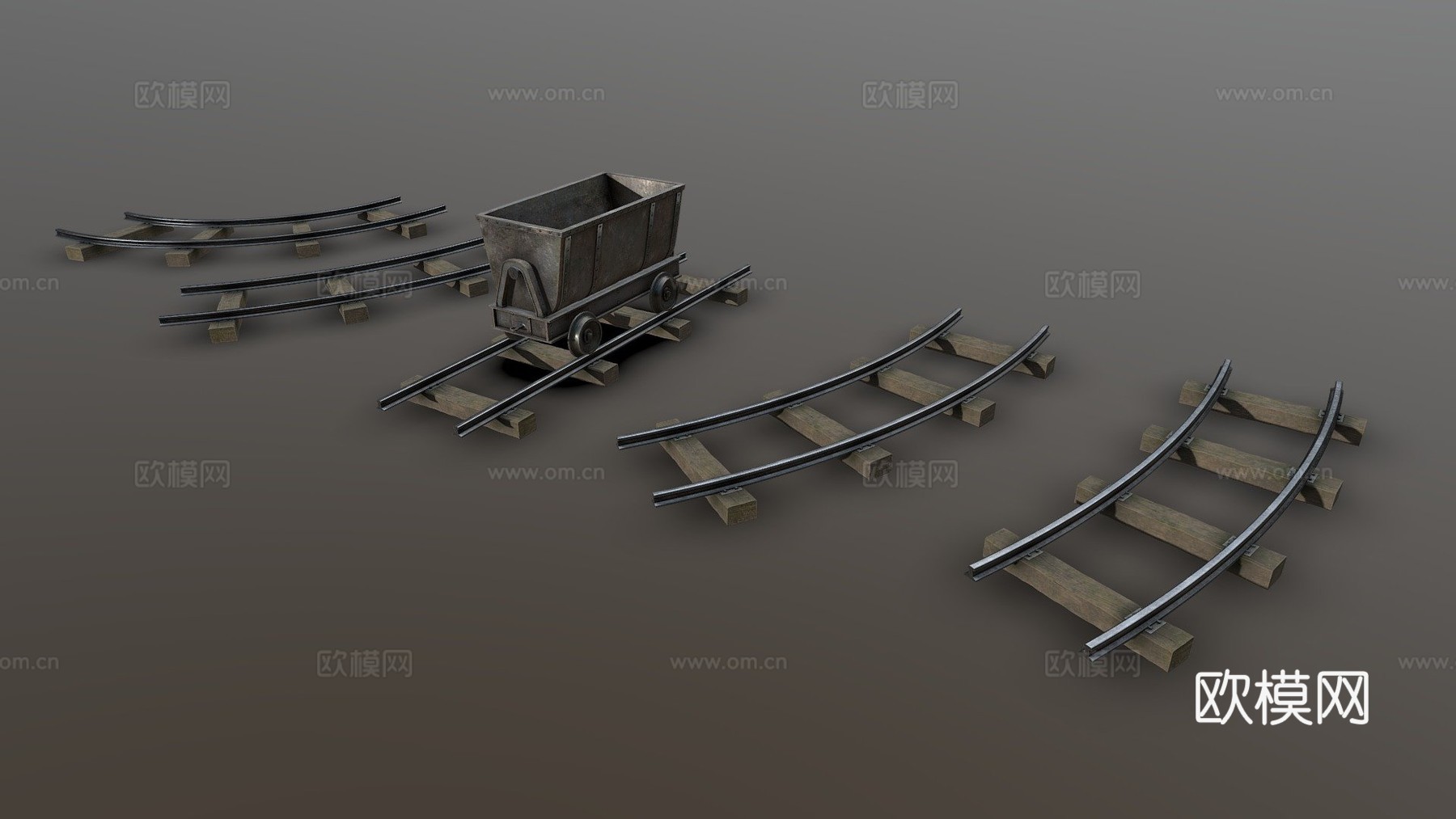 矿车 轨道3d模型