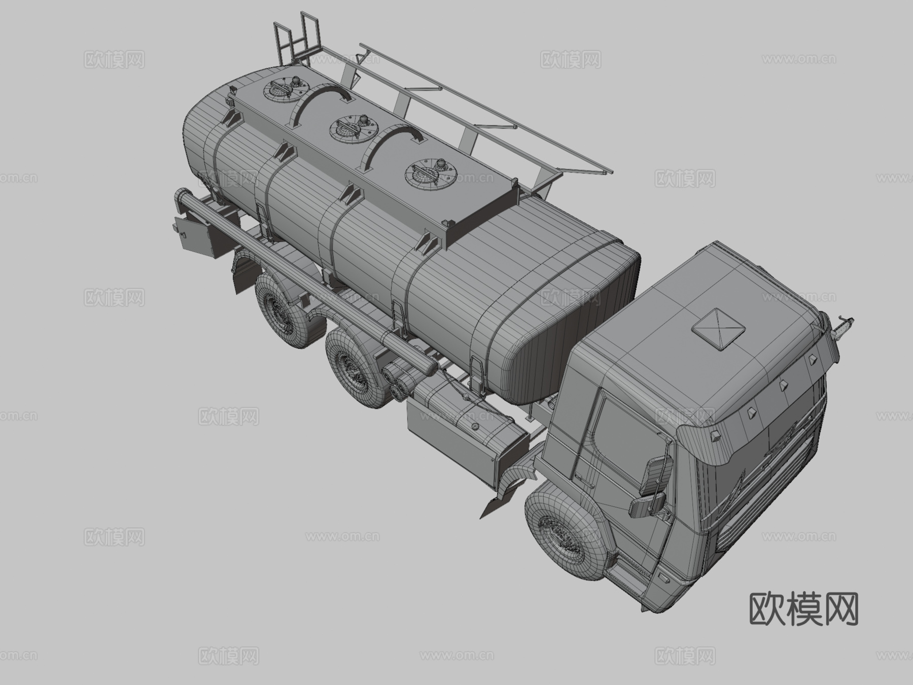 废弃的水箱车3d模型