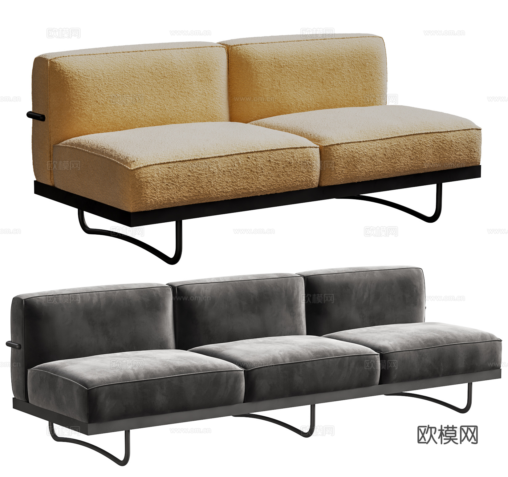 Cassina 双人沙发 三人沙发3d模型