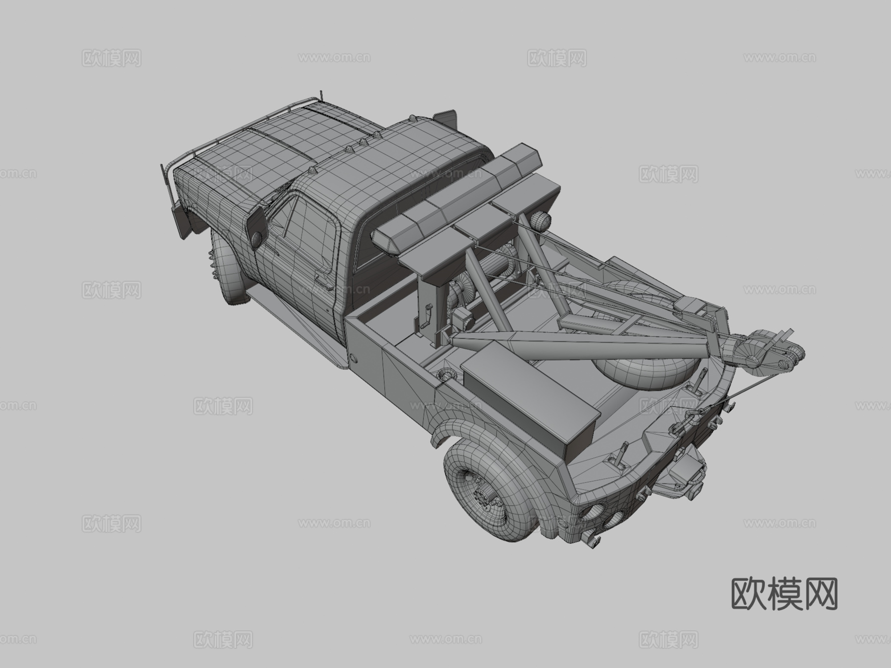 美国清障车3d模型