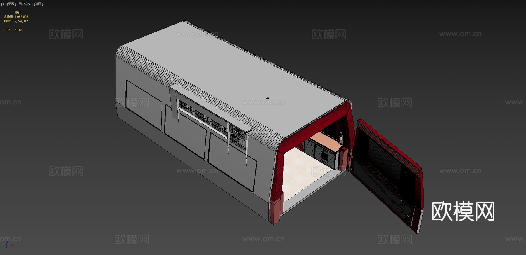 救护车有内饰3d模型