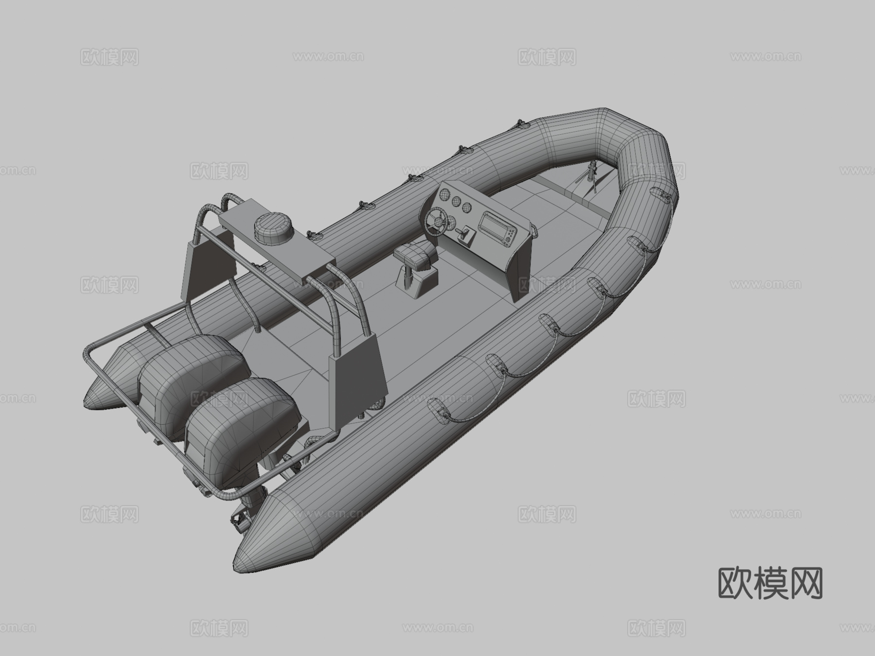 充气艇 船只 皮艇3d模型