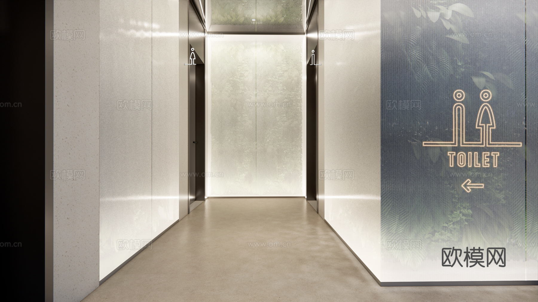 汽车品牌销售展厅 卫生间 母婴室su模型下载（渲染图5）