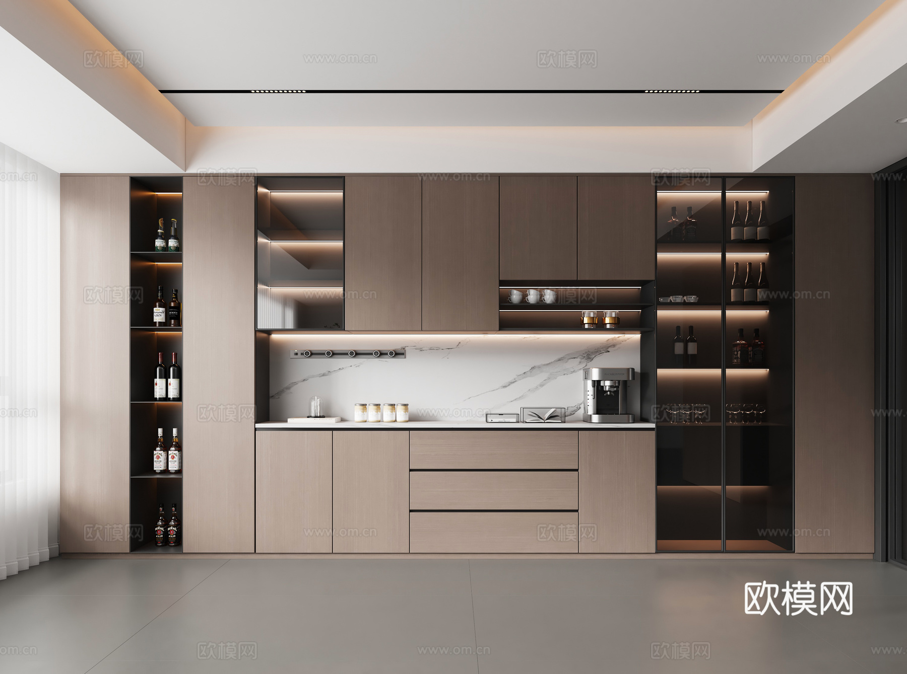 现代酒柜3d模型下载