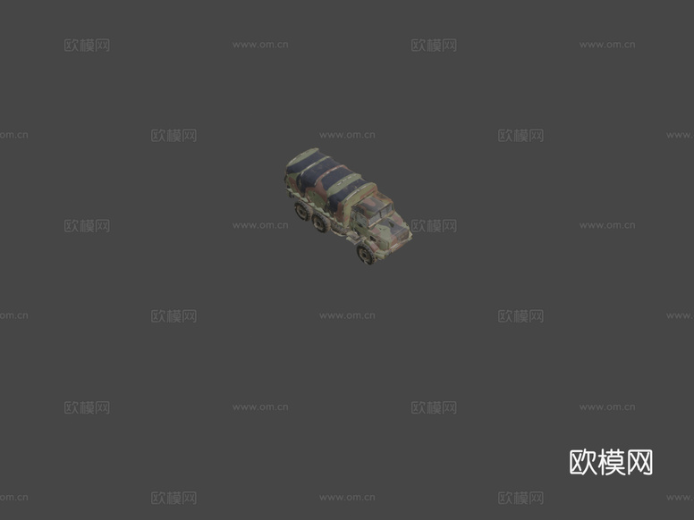 军用汽车 卡车3d模型下载(渲染图5)