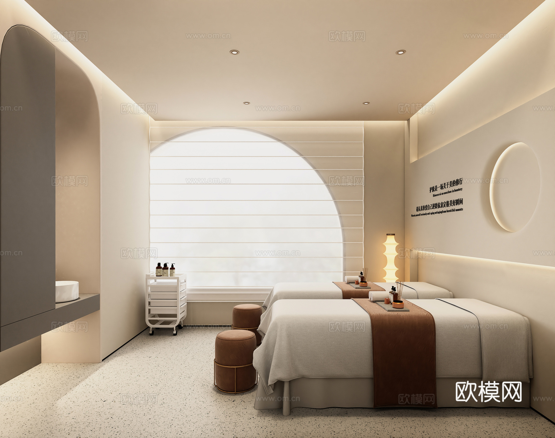 现代美容SPA 美容院包间su模型下载（渲染图3）
