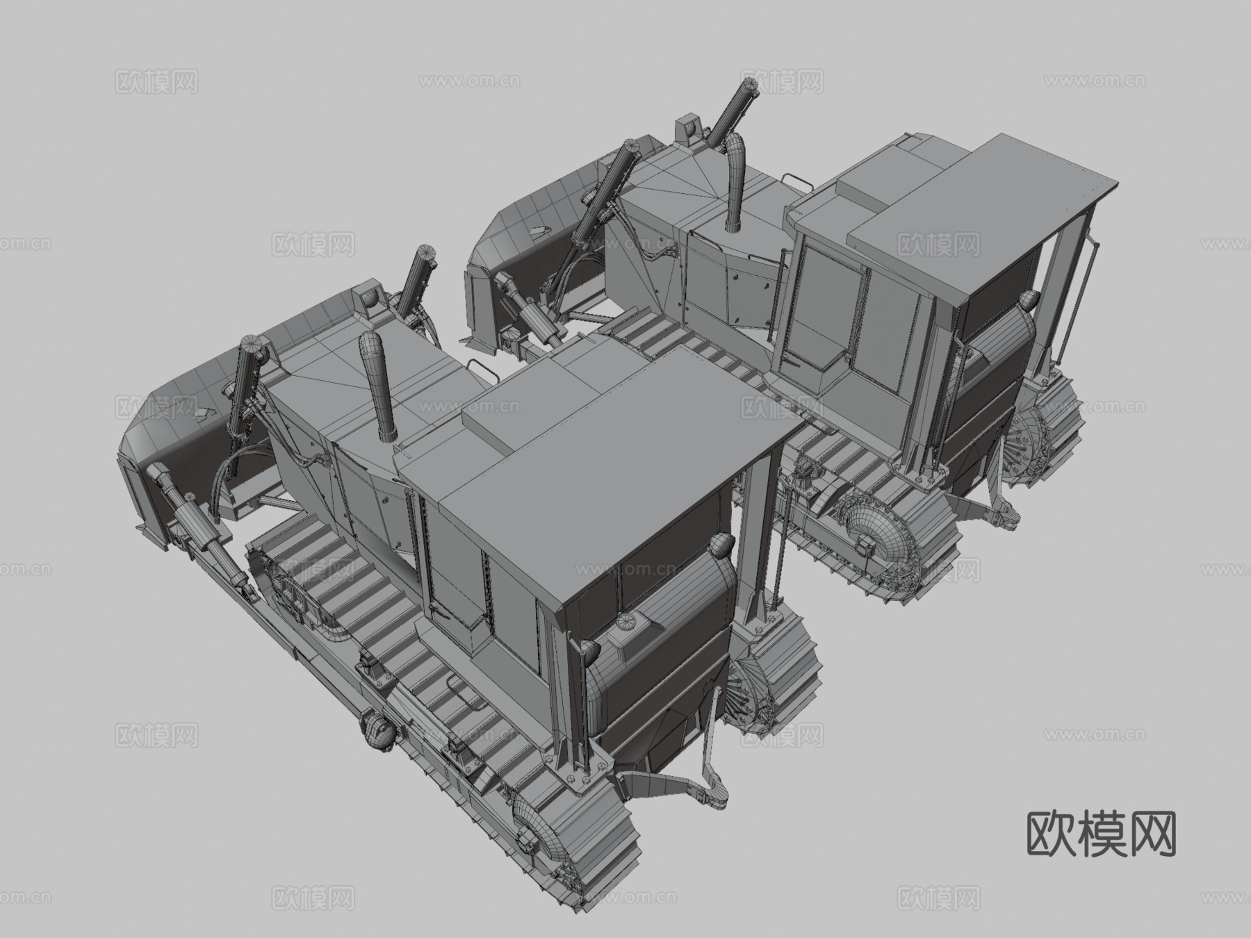 推土机 挖掘机3d模型