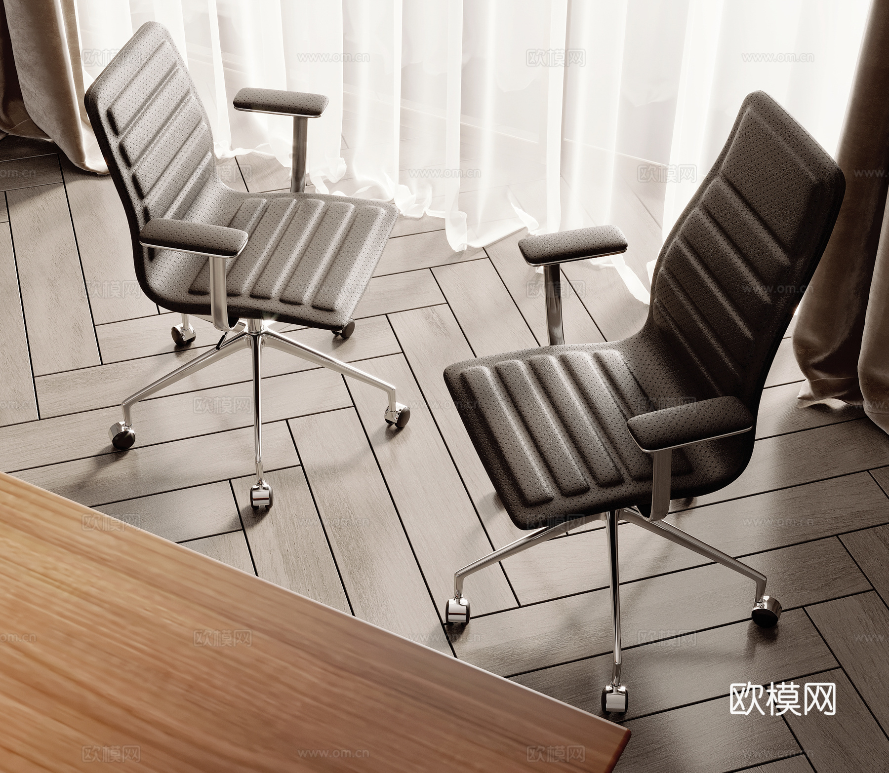 现代办公椅su模型下载（渲染图2）