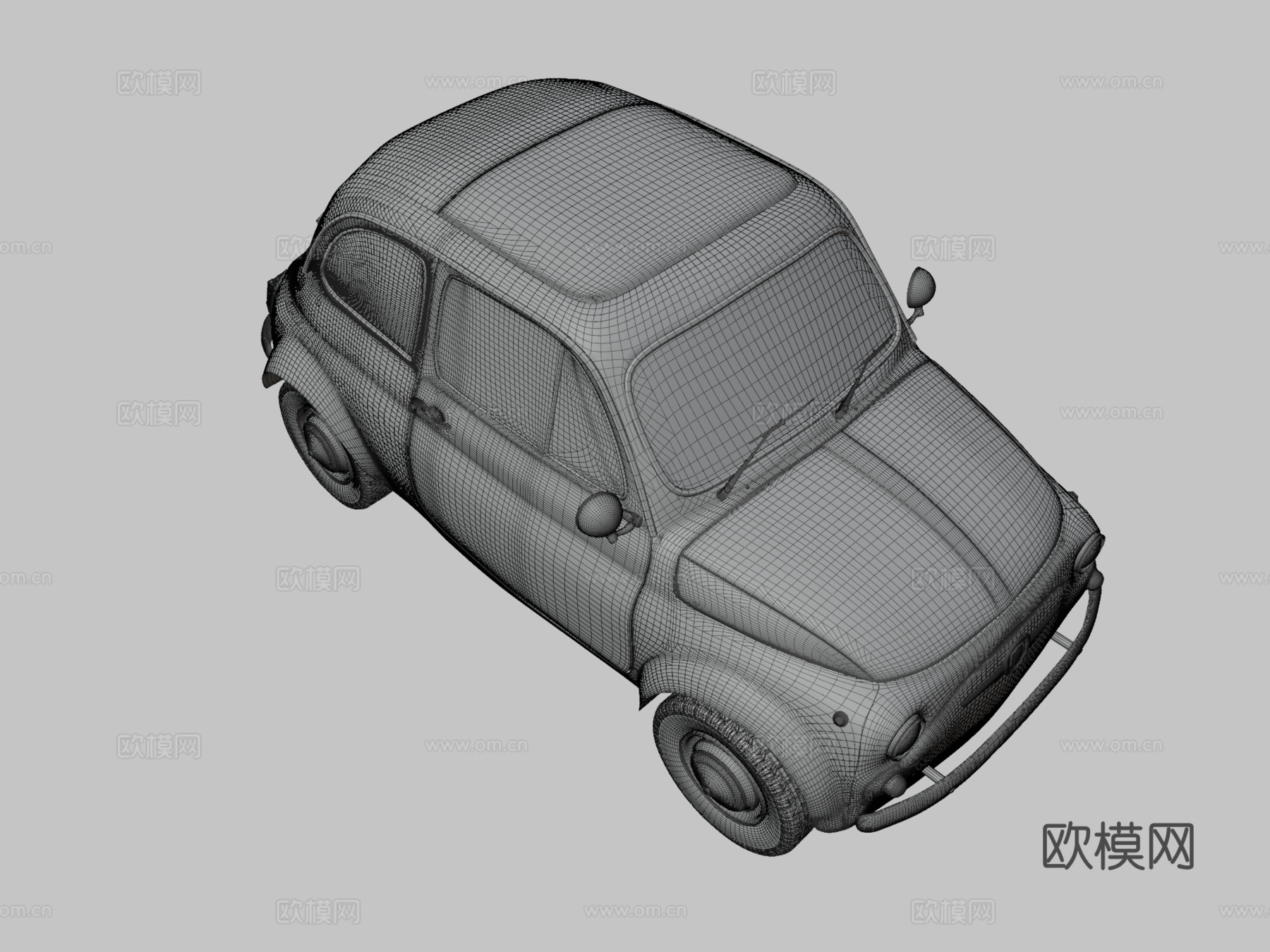 经典菲亚特汽车3d模型