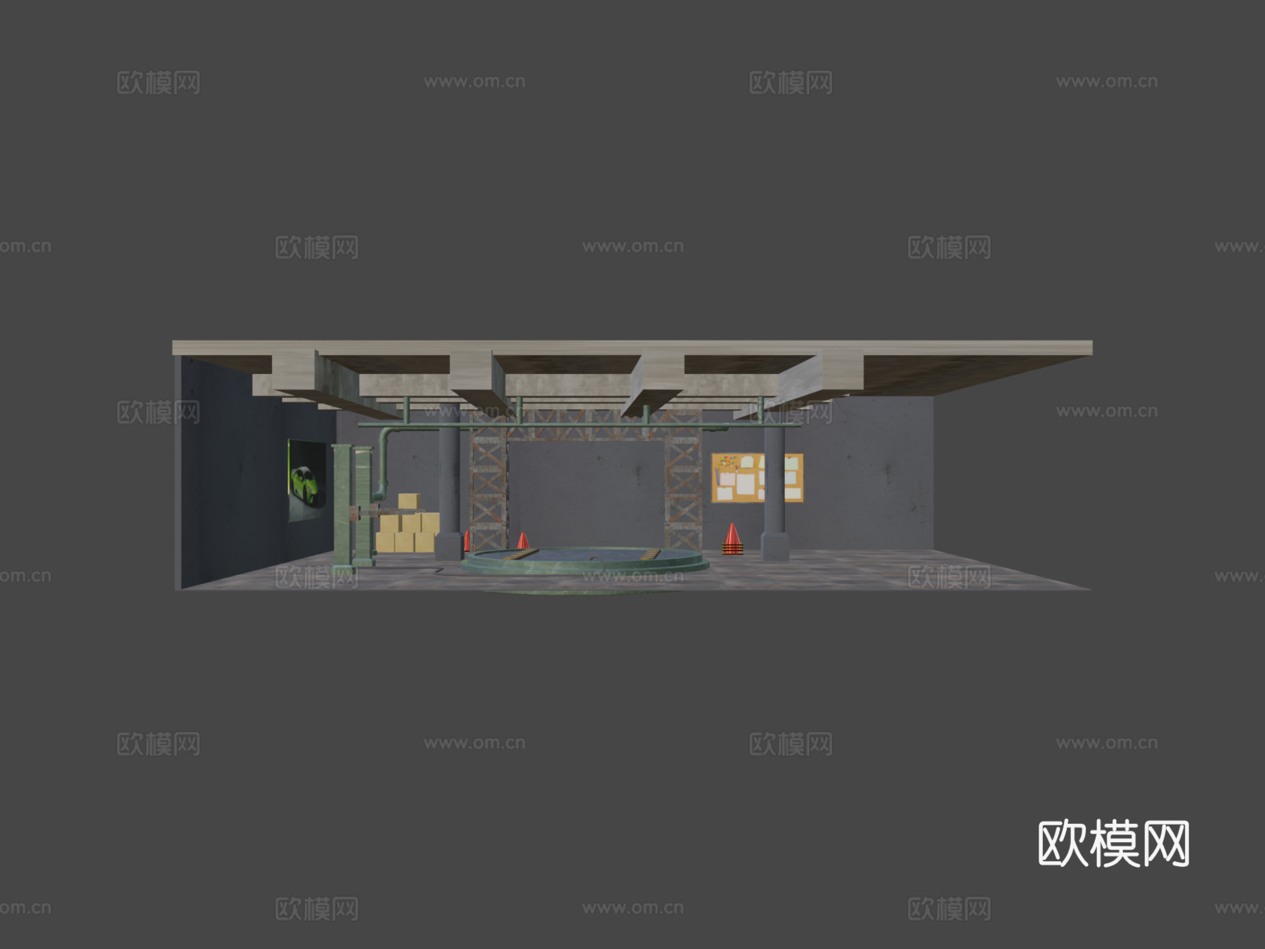 工业风仓库 车库3d模型