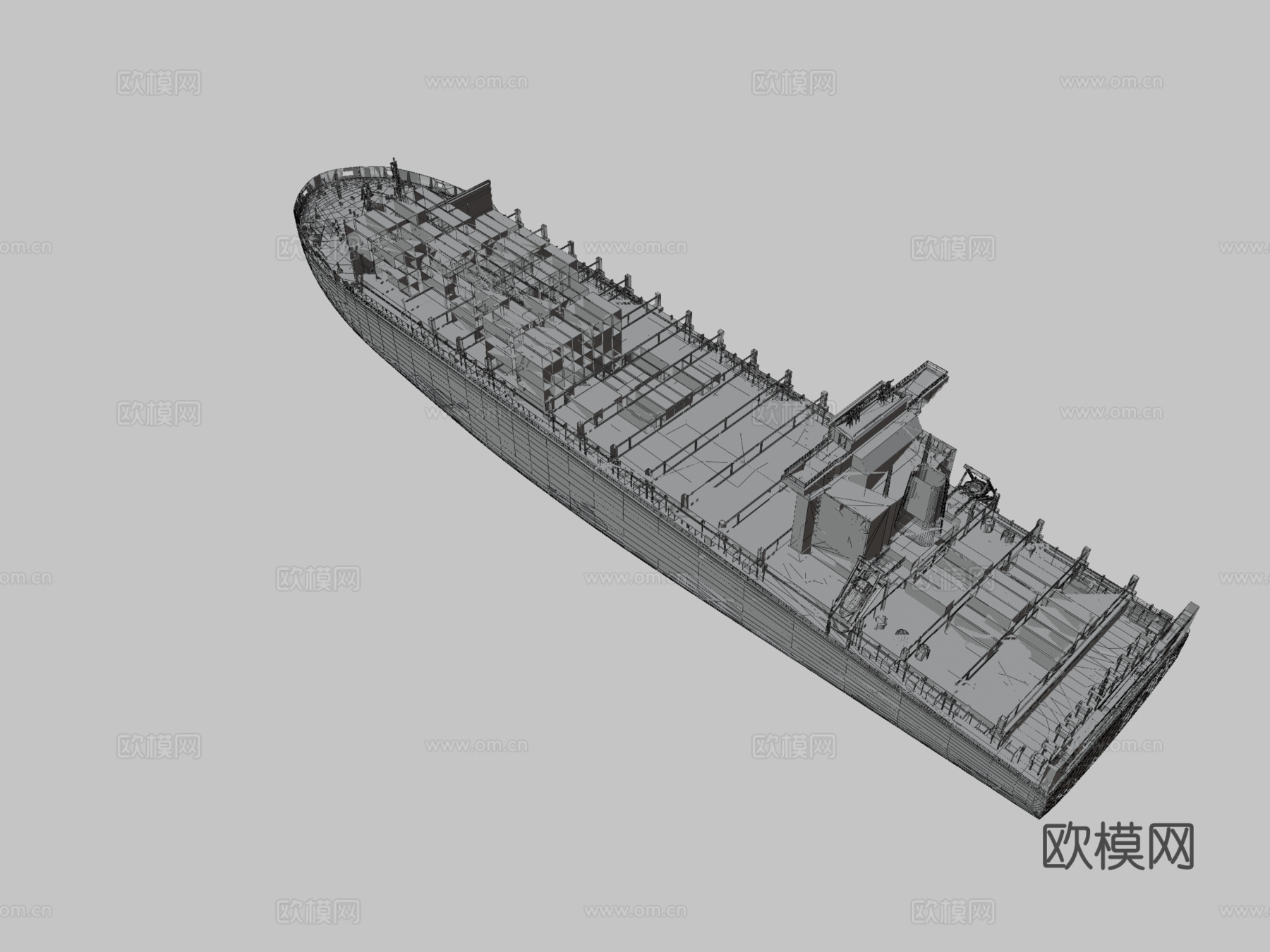 集装箱船 轮船 货船3d模型